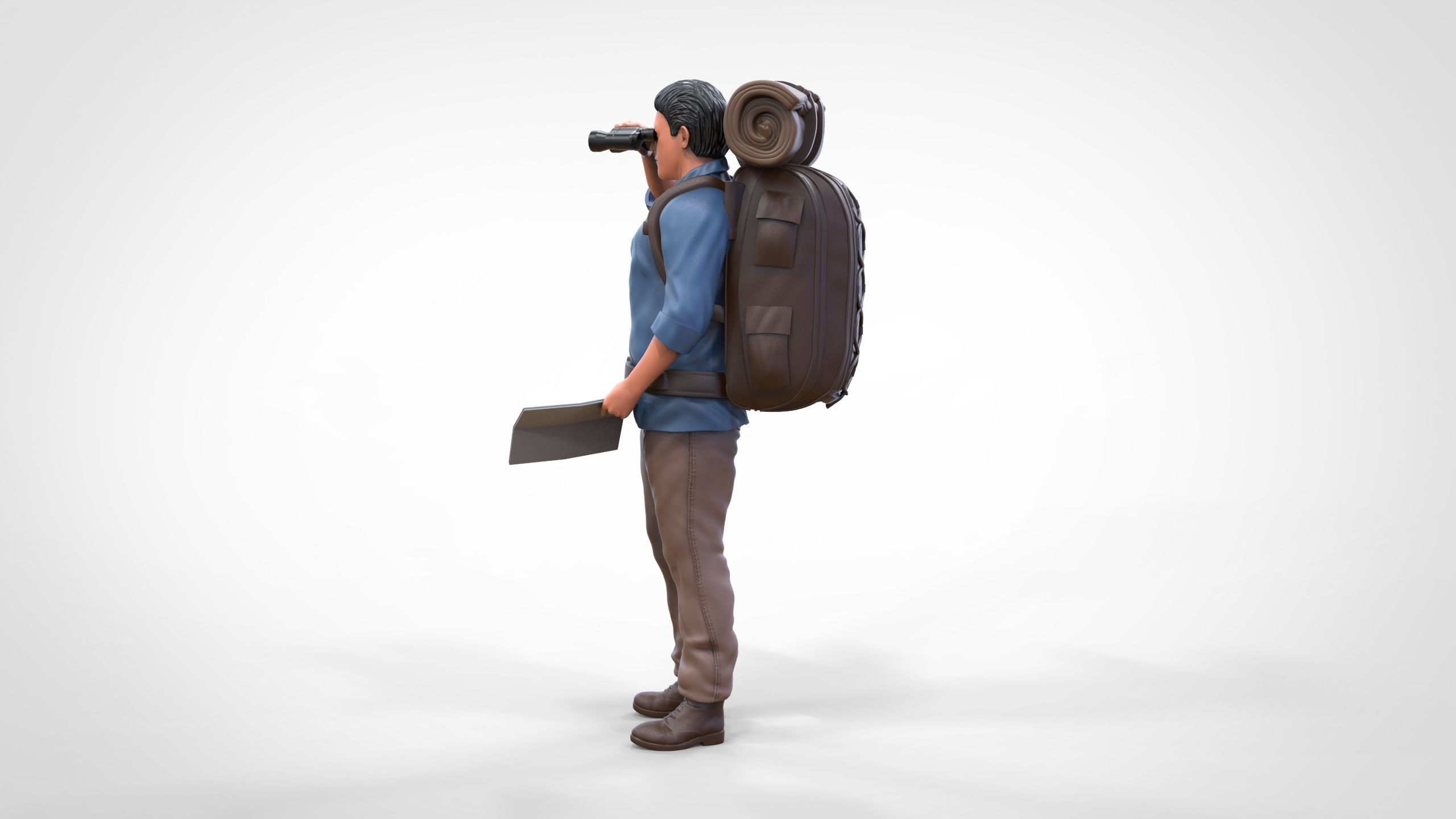 N4 Hiker with binoculars and backpack 3D print model_4