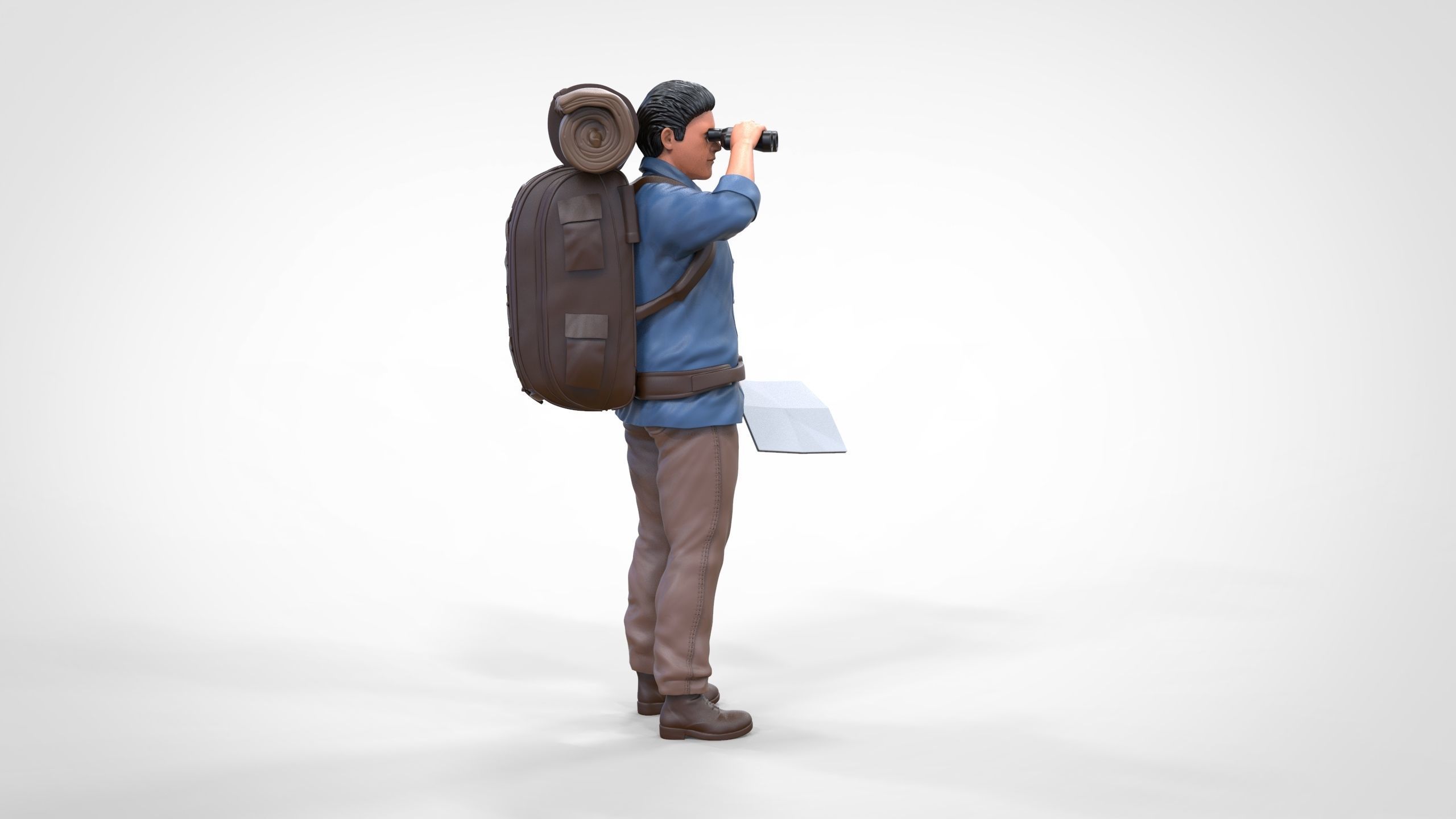 N4 Hiker with binoculars and backpack 3D print model_14