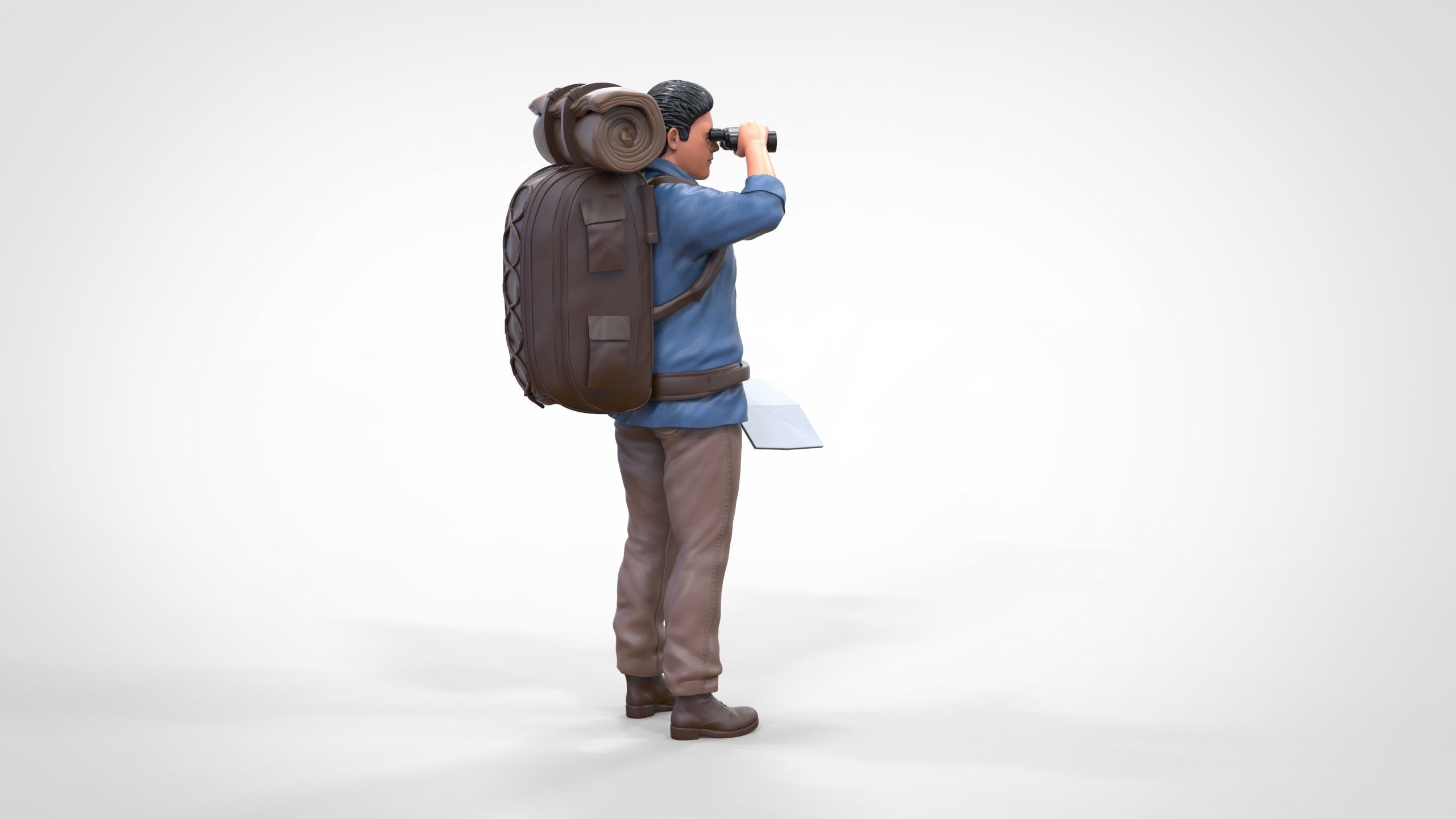 N4 Hiker with binoculars and backpack 3D print model_13