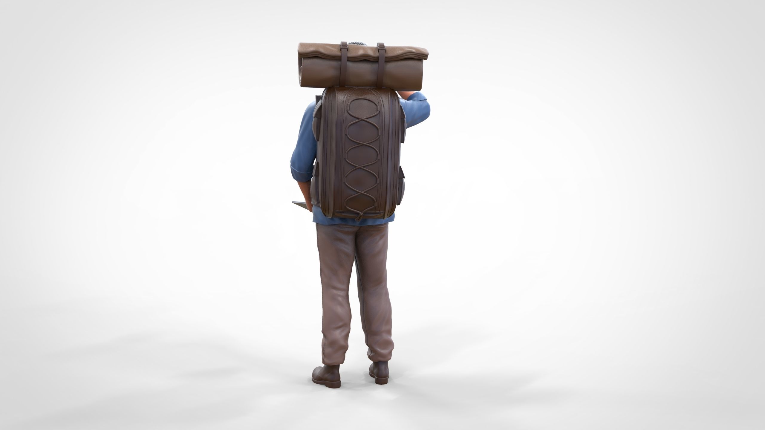 N4 Hiker with binoculars and backpack 3D print model_8