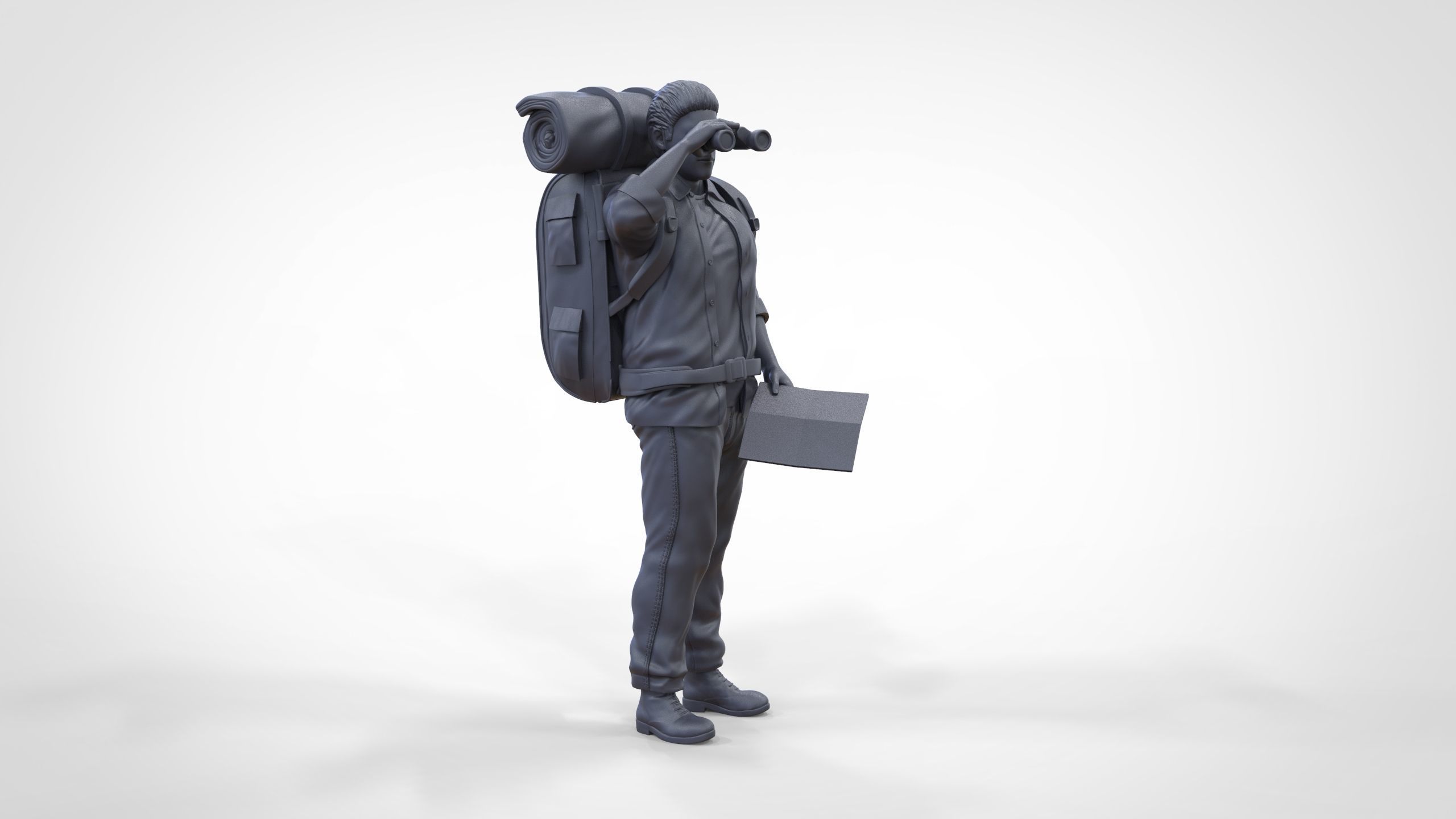 N4 Hiker with binoculars and backpack 3D print model_34