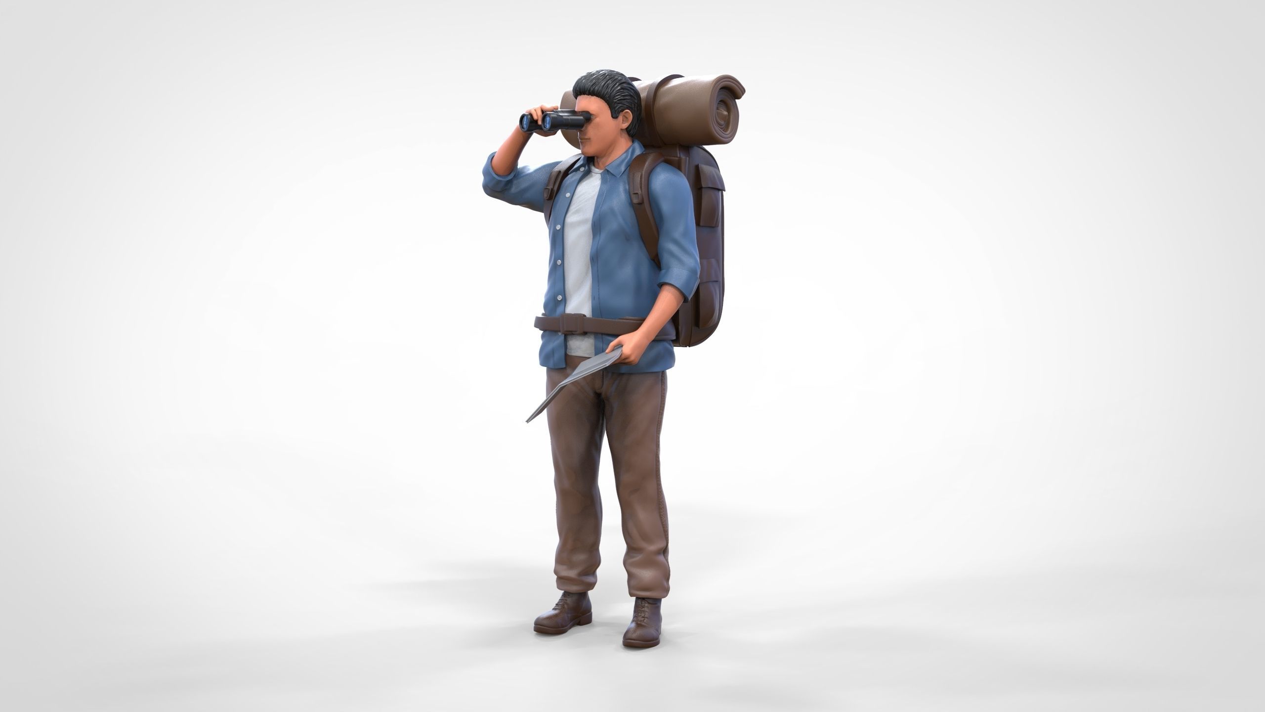 N4 Hiker with binoculars and backpack 3D print model_23