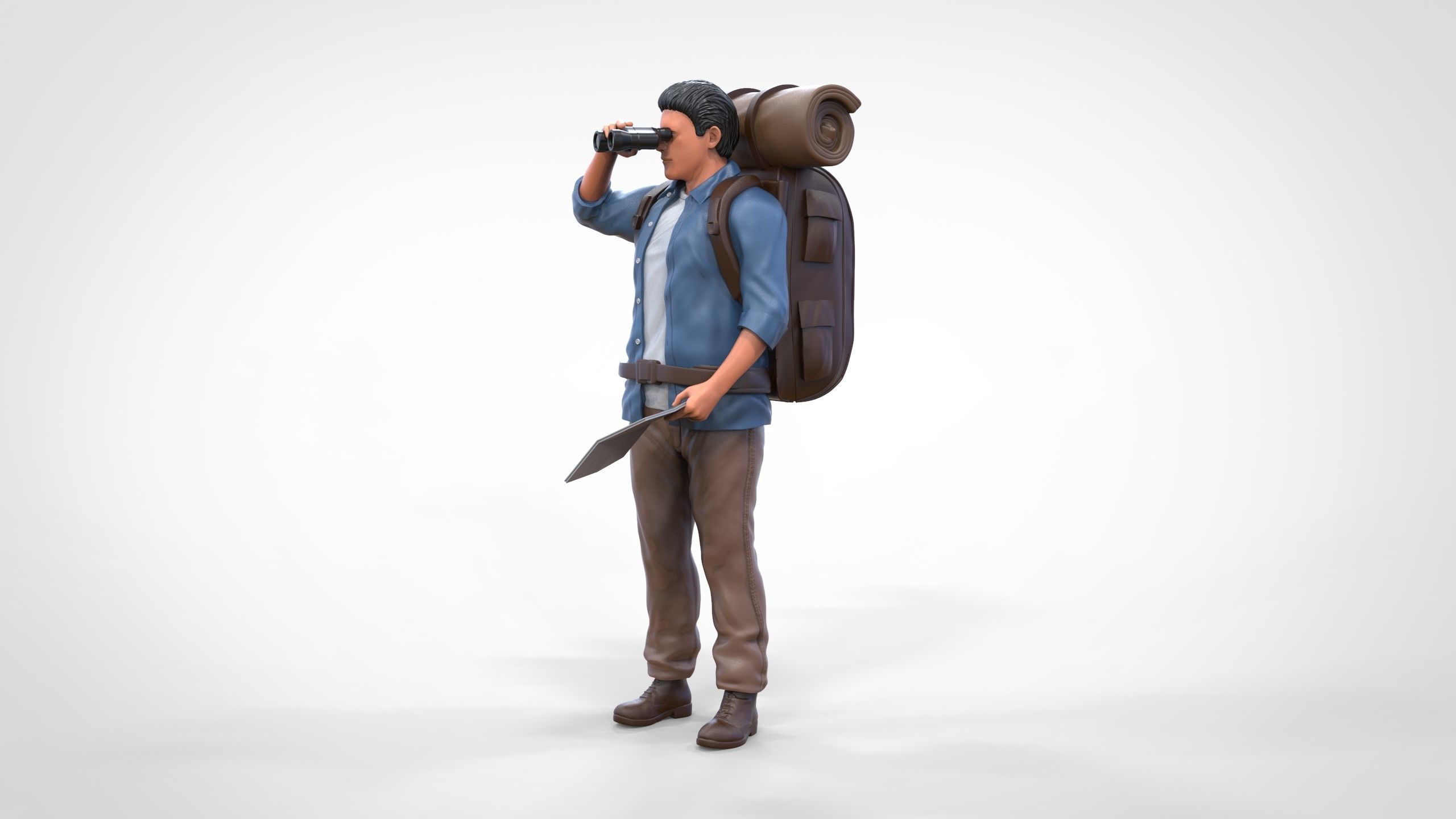 N4 Hiker with binoculars and backpack 3D print model_24