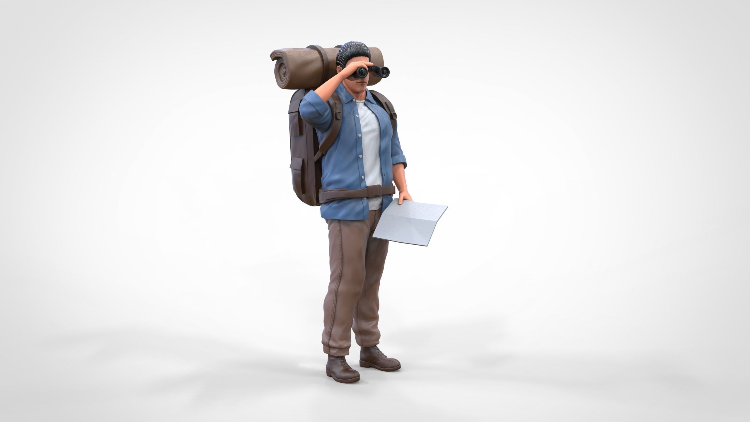 N4 Hiker with binoculars and backpack 3D print model_18