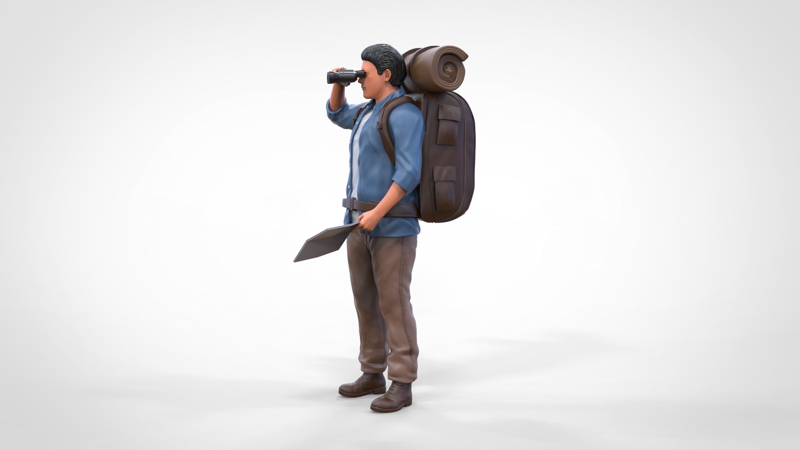 N4 Hiker with binoculars and backpack 3D print model_25