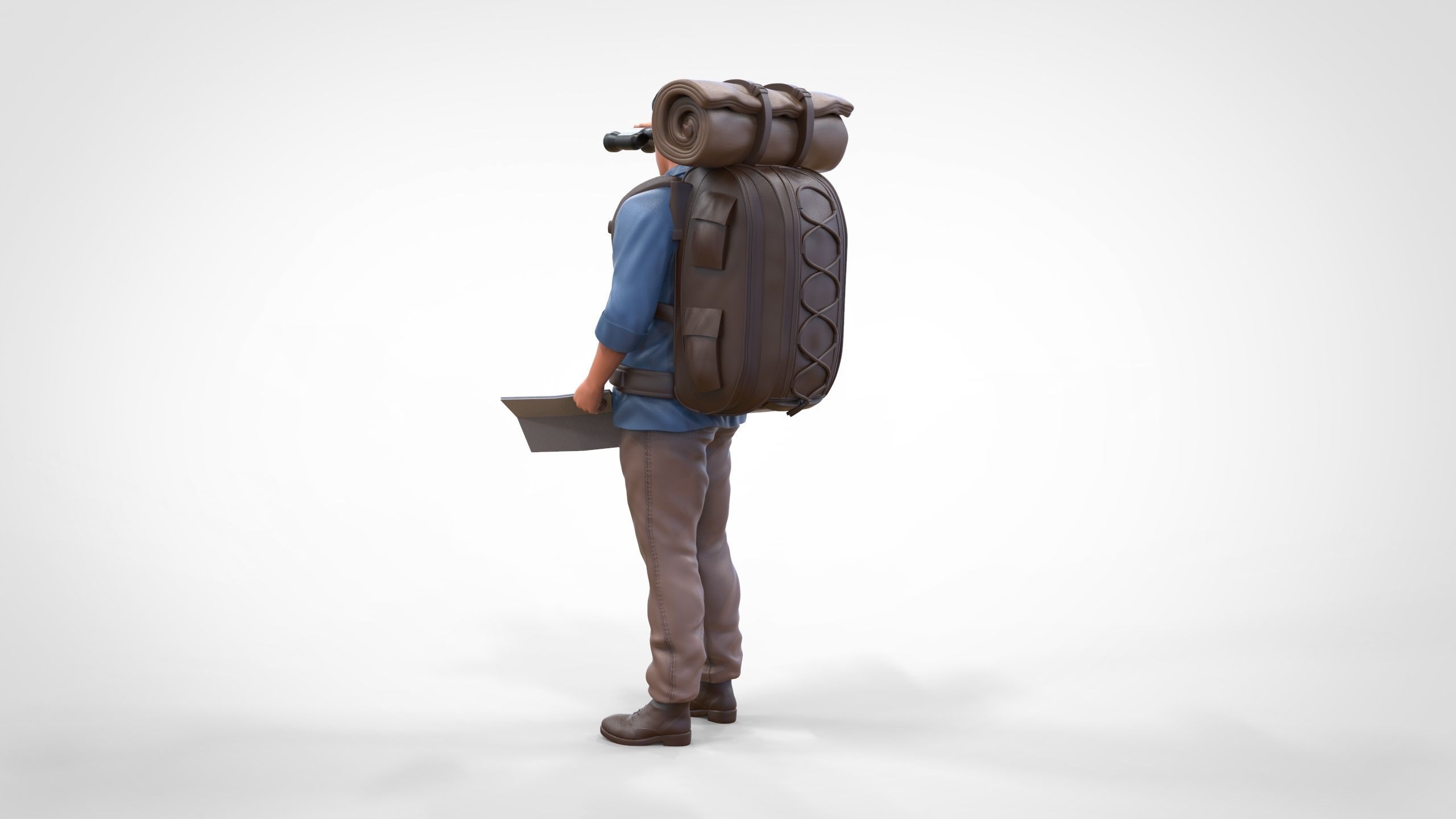 N4 Hiker with binoculars and backpack 3D print model_6