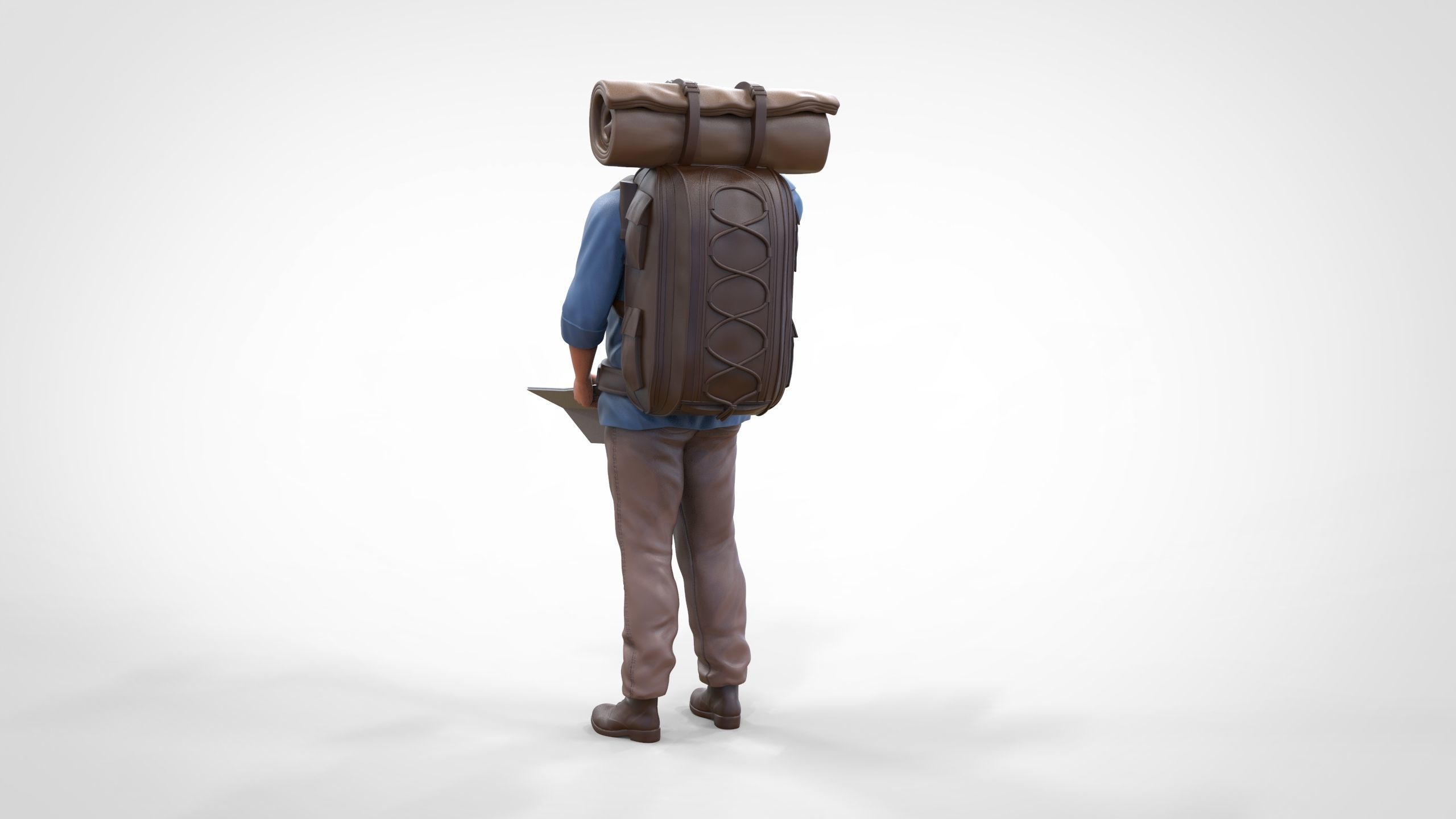 N4 Hiker with binoculars and backpack 3D print model_7