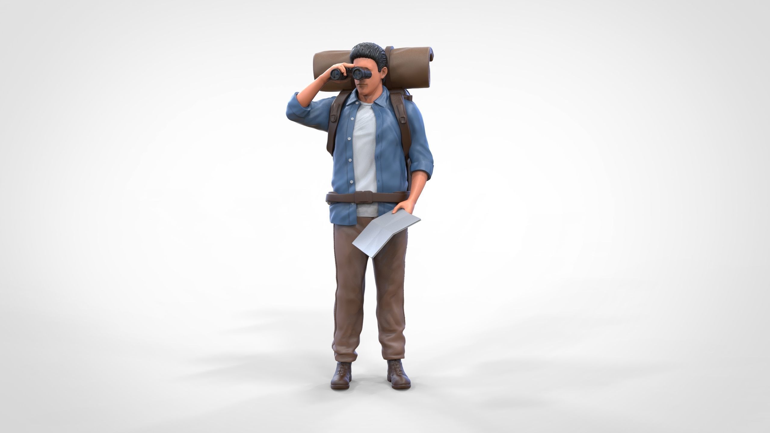 N4 Hiker with binoculars and backpack 3D print model_21