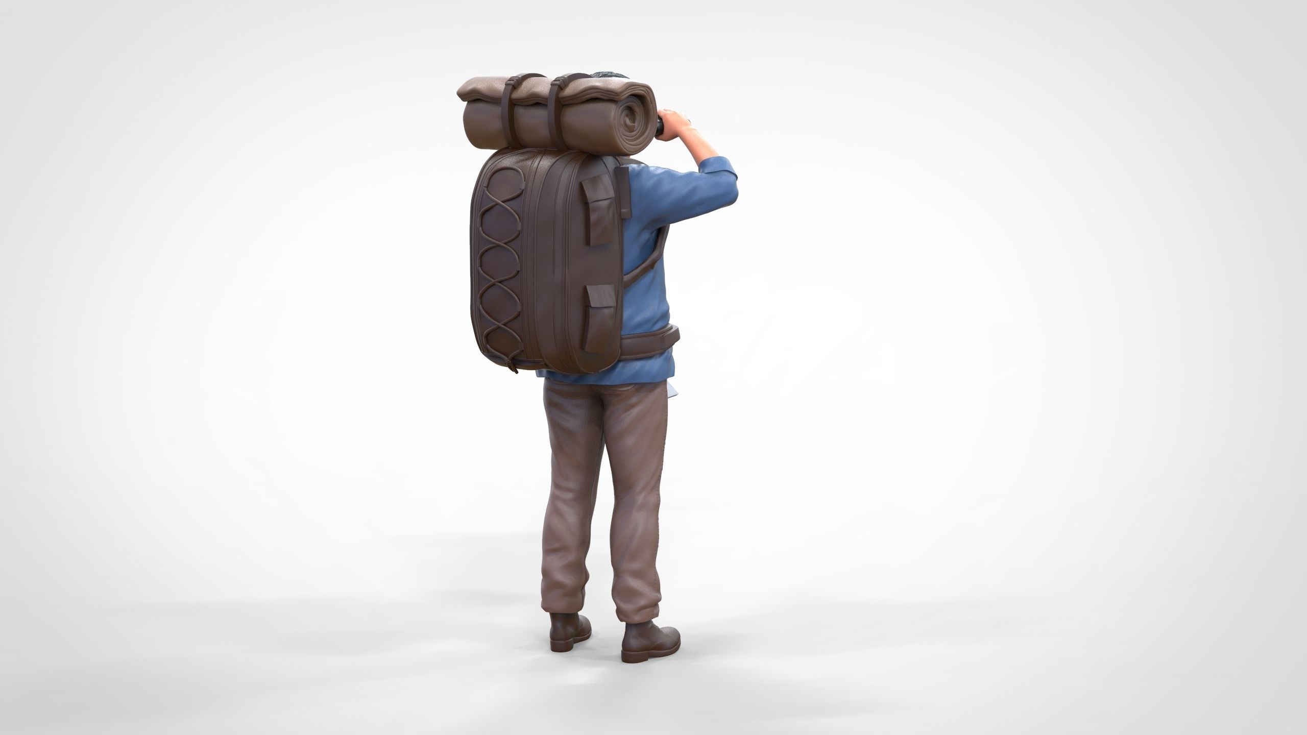 N4 Hiker with binoculars and backpack 3D print model_11