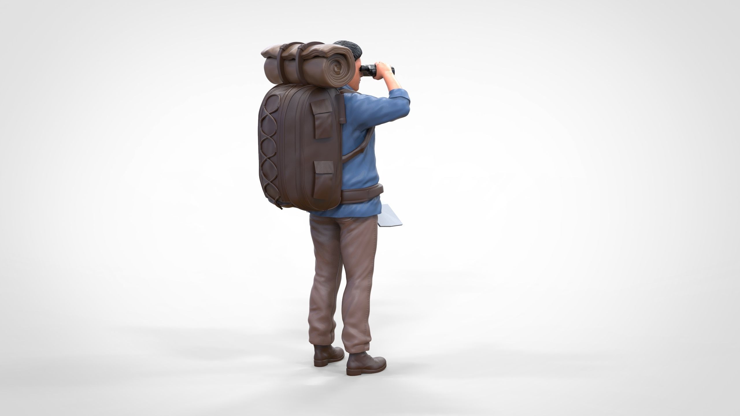 N4 Hiker with binoculars and backpack 3D print model_12