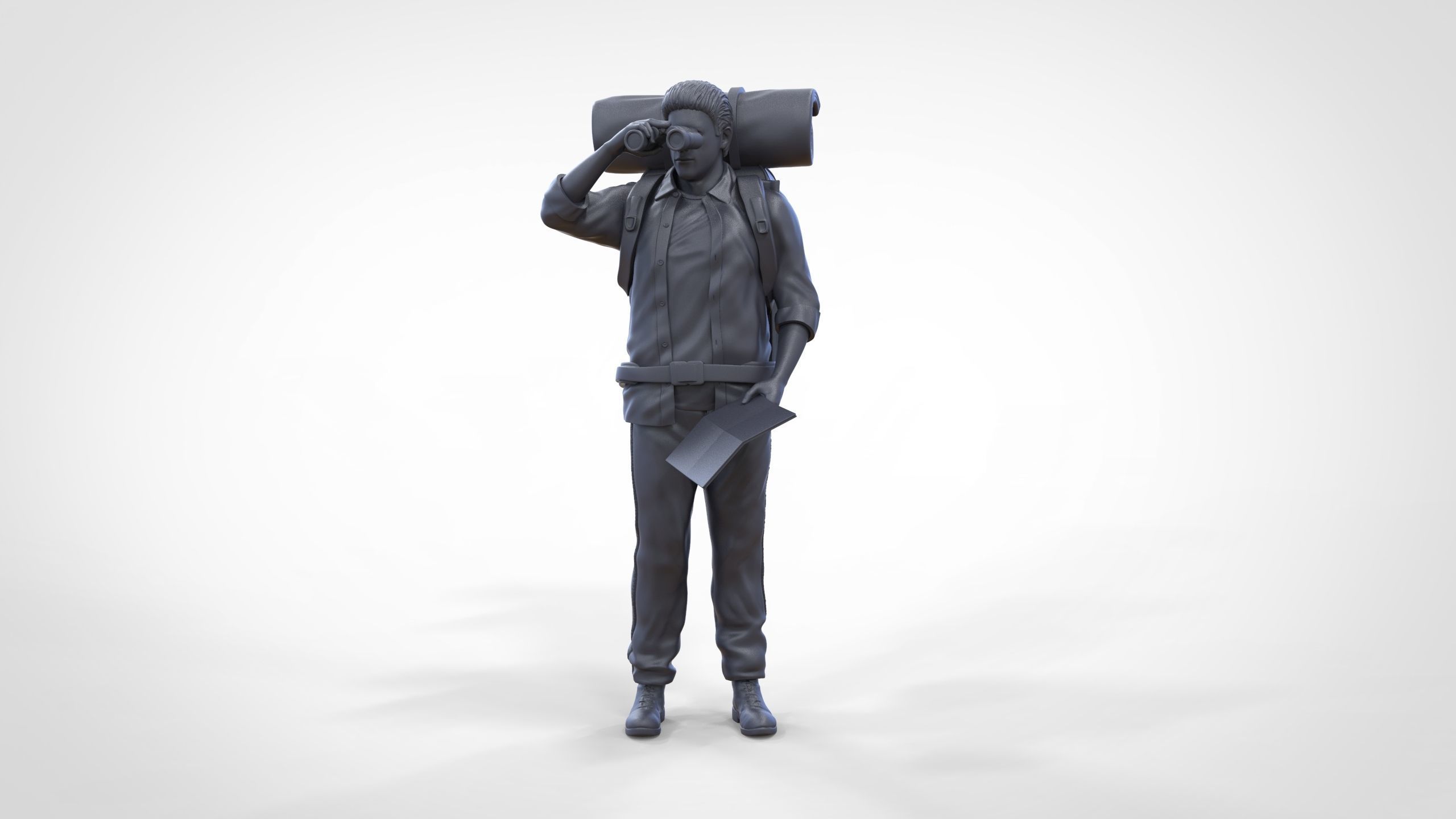 N4 Hiker with binoculars and backpack 3D print model_36