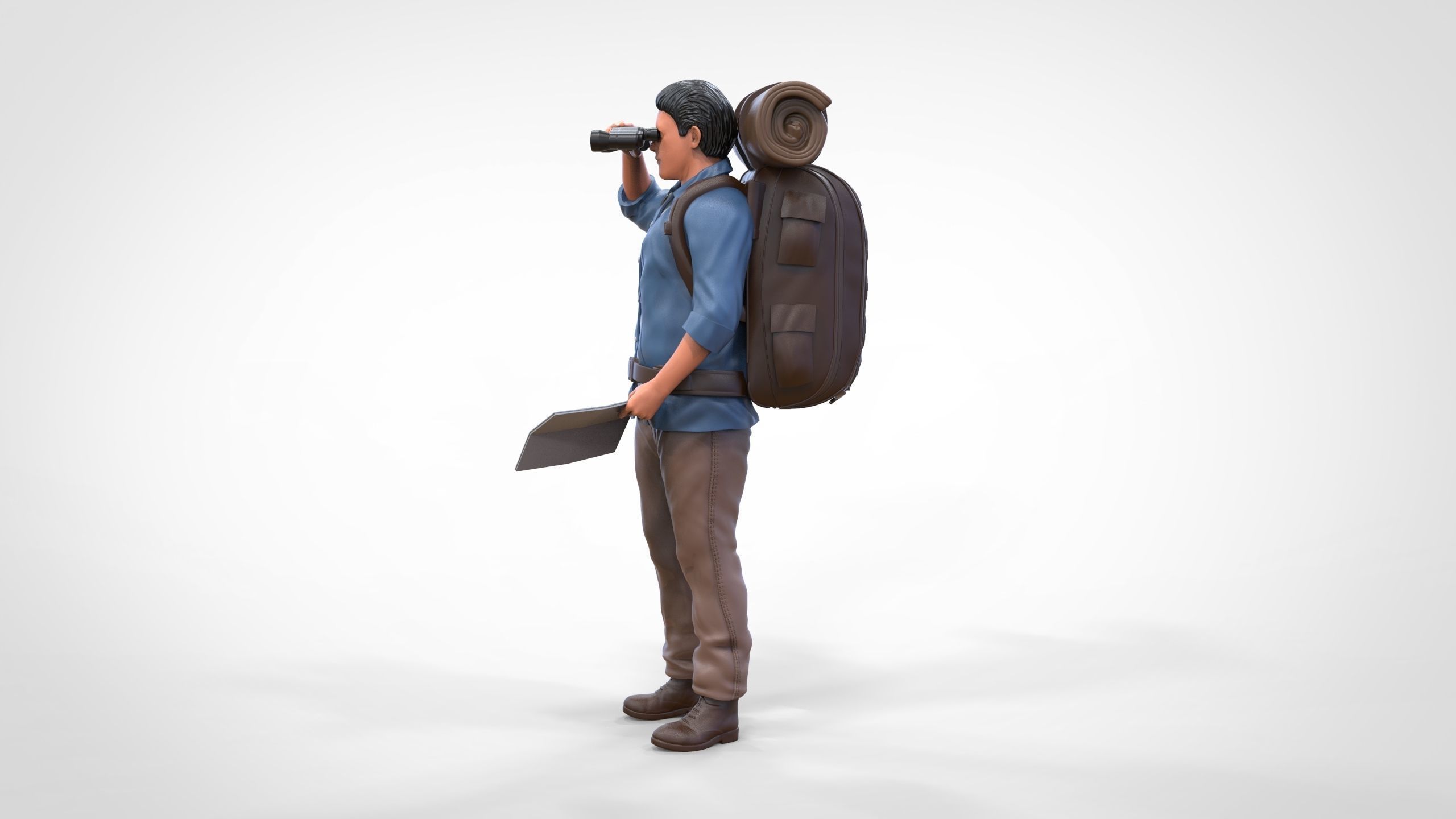 N4 Hiker with binoculars and backpack 3D print model_2