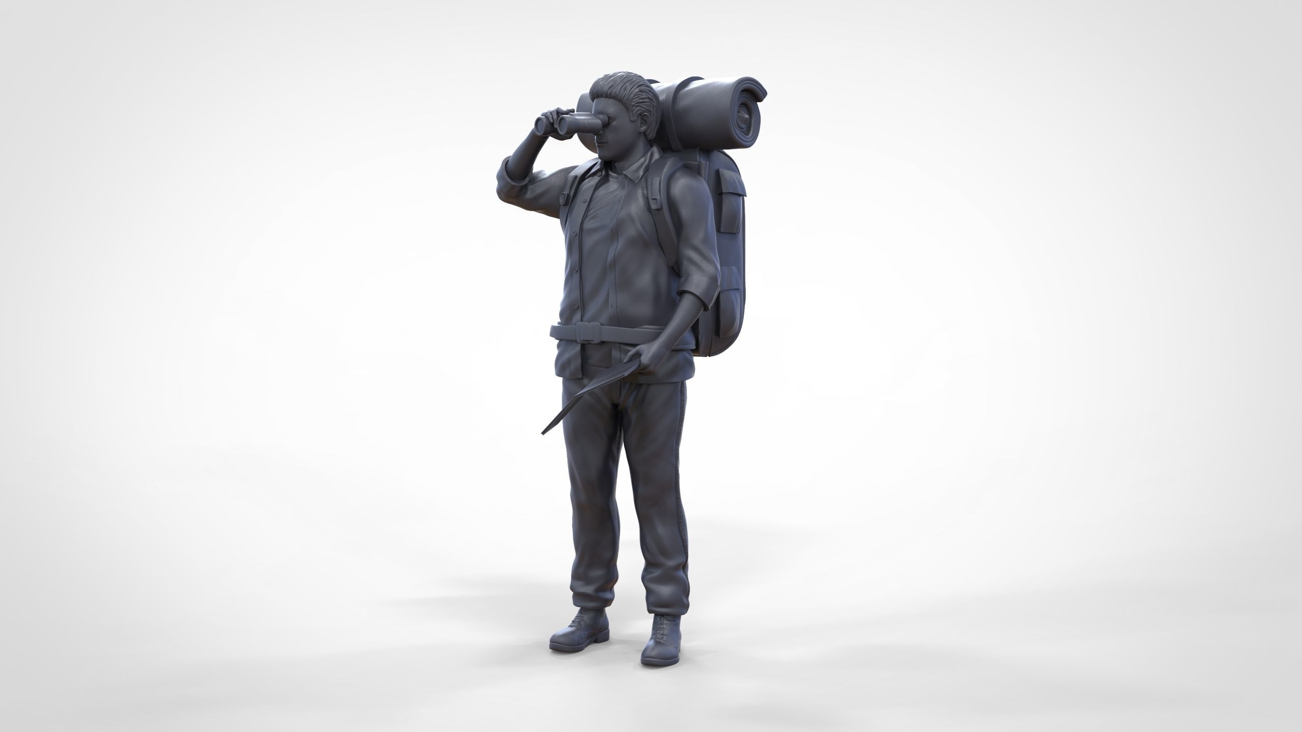 N4 Hiker with binoculars and backpack 3D print model_37