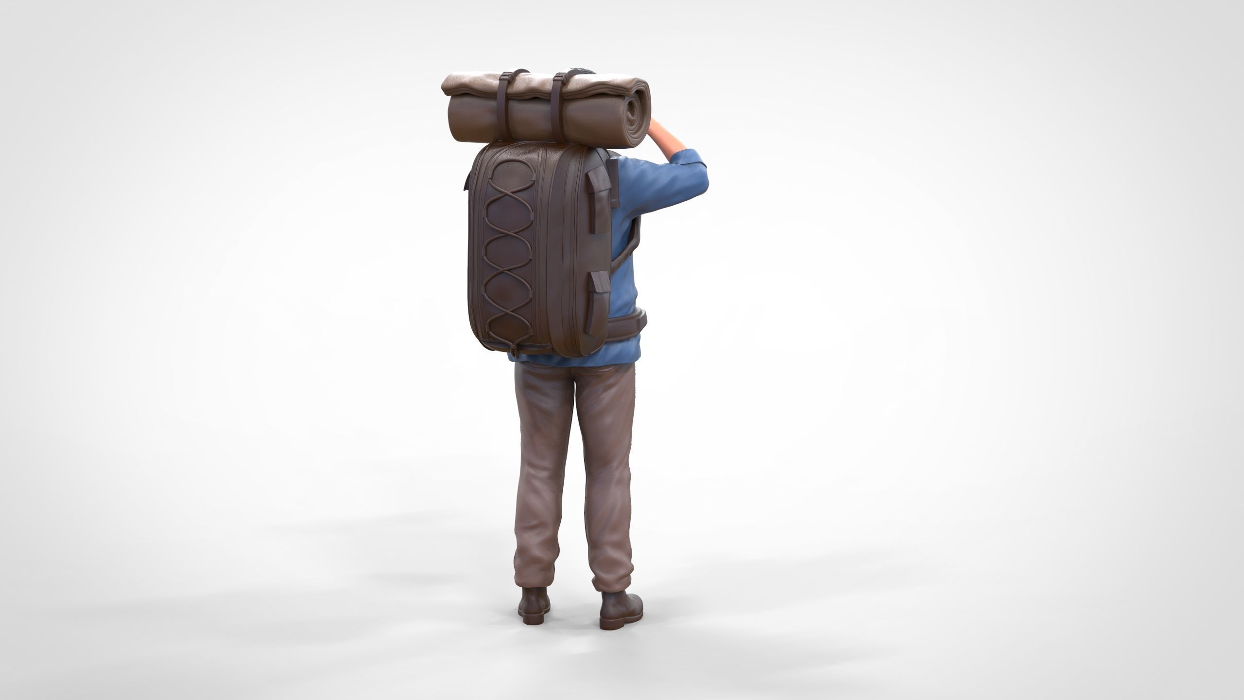 N4 Hiker with binoculars and backpack 3D print model_10