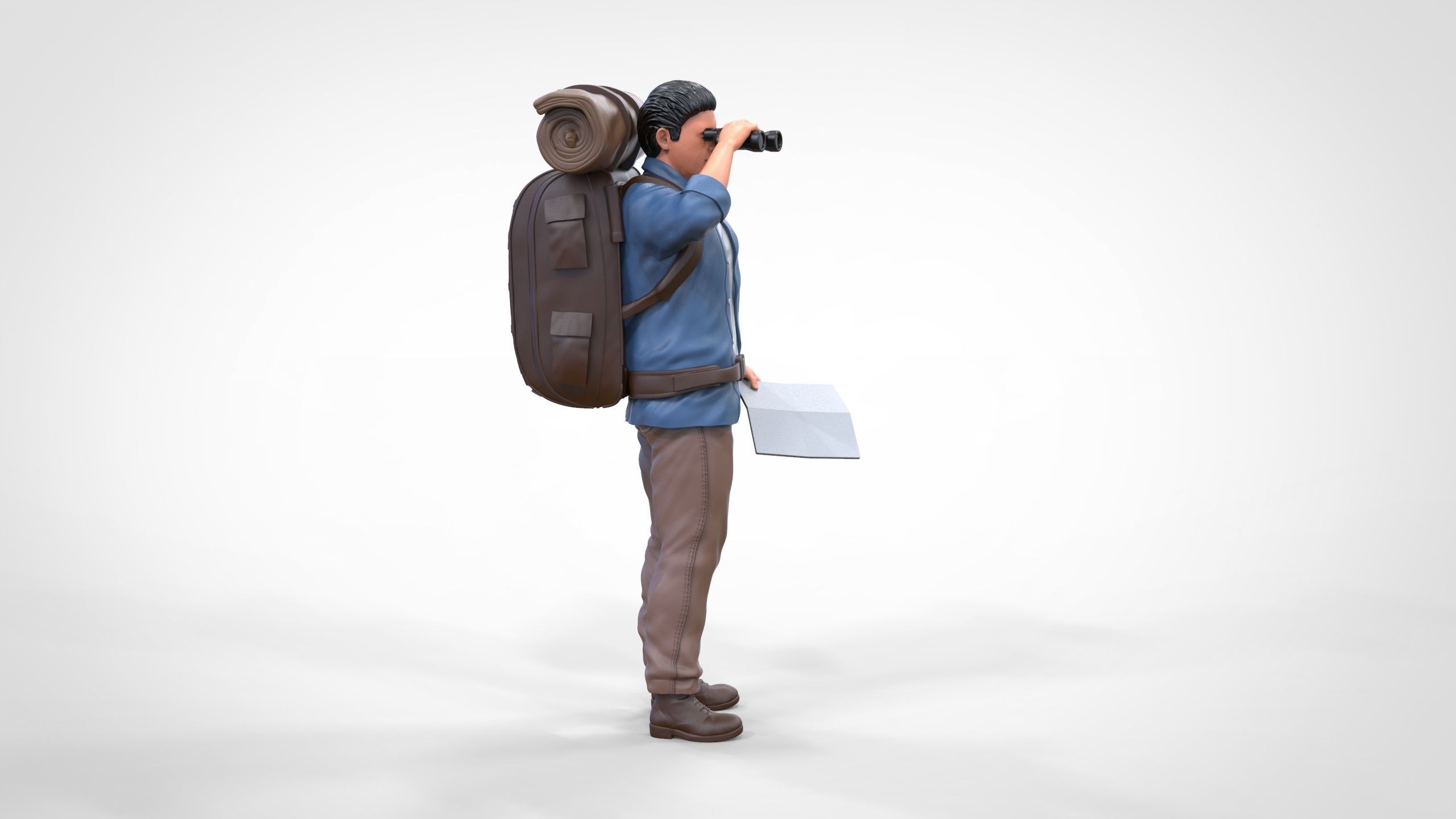 N4 Hiker with binoculars and backpack 3D print model_15