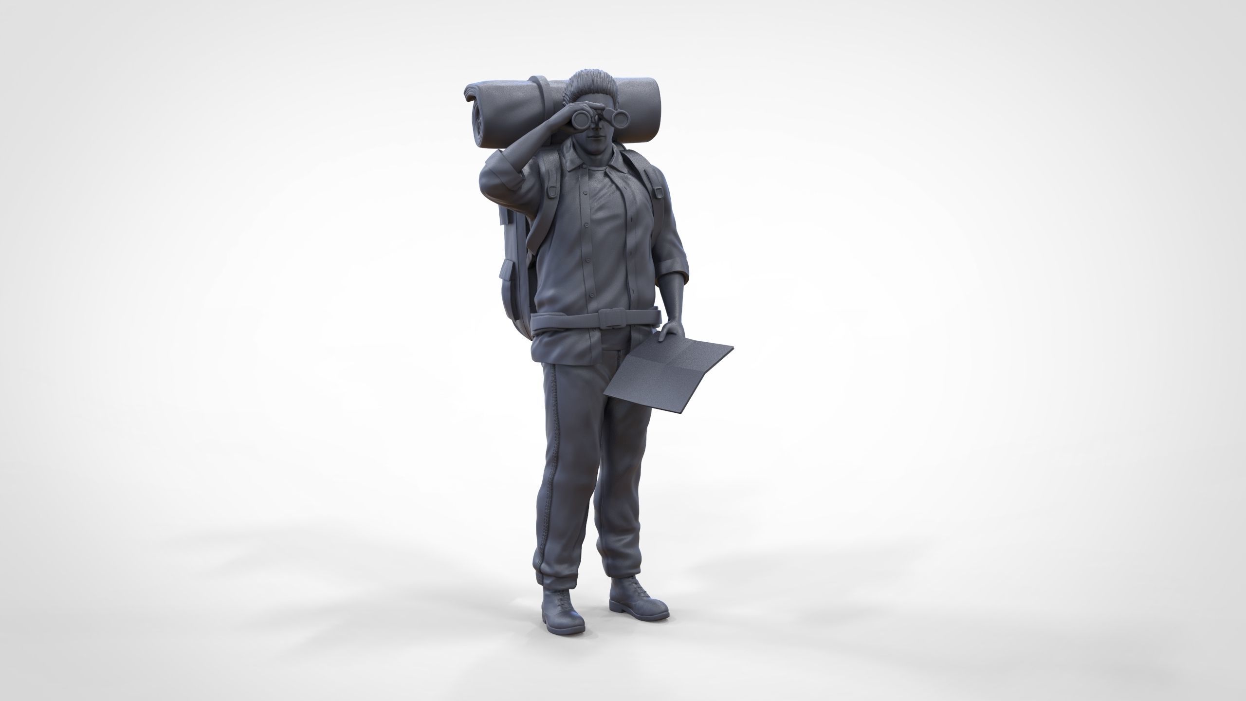 N4 Hiker with binoculars and backpack 3D print model_35
