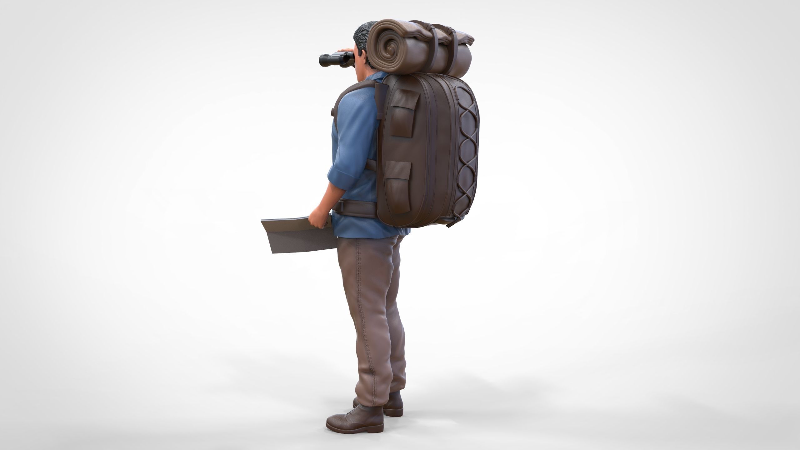 N4 Hiker with binoculars and backpack 3D print model_40