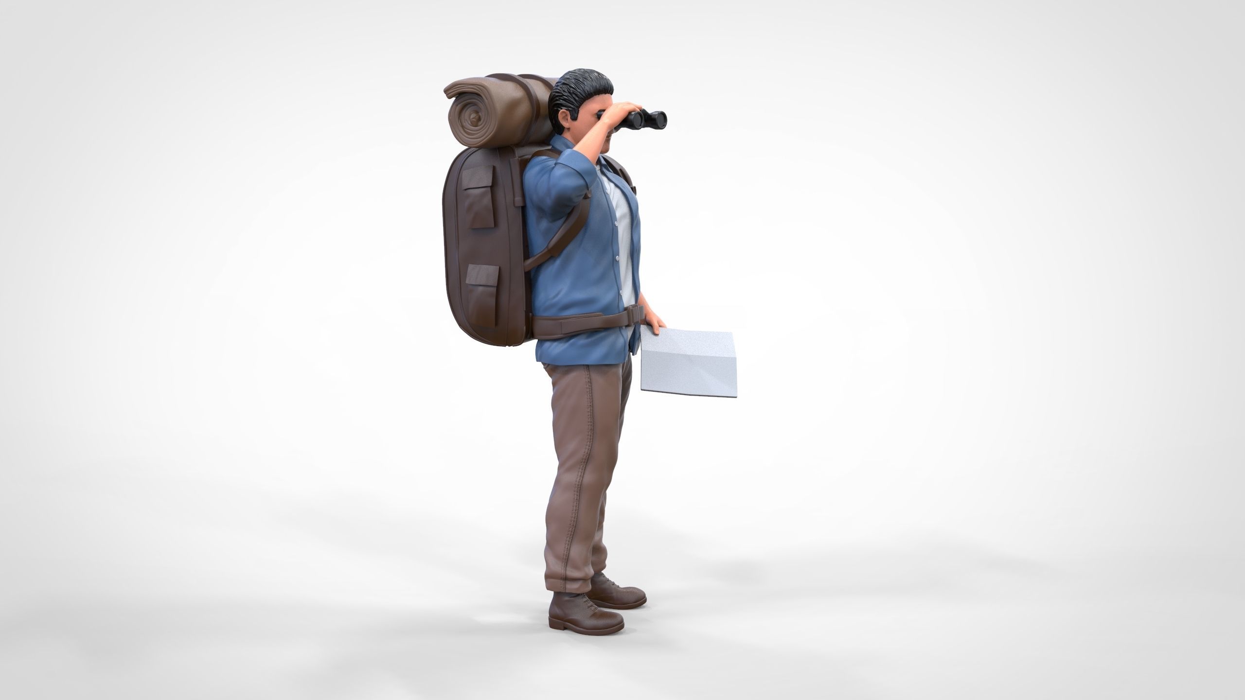N4 Hiker with binoculars and backpack 3D print model_16