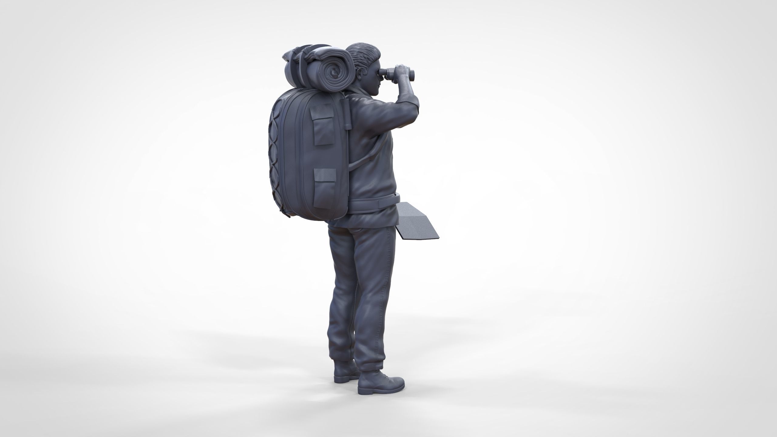 N4 Hiker with binoculars and backpack 3D print model_32