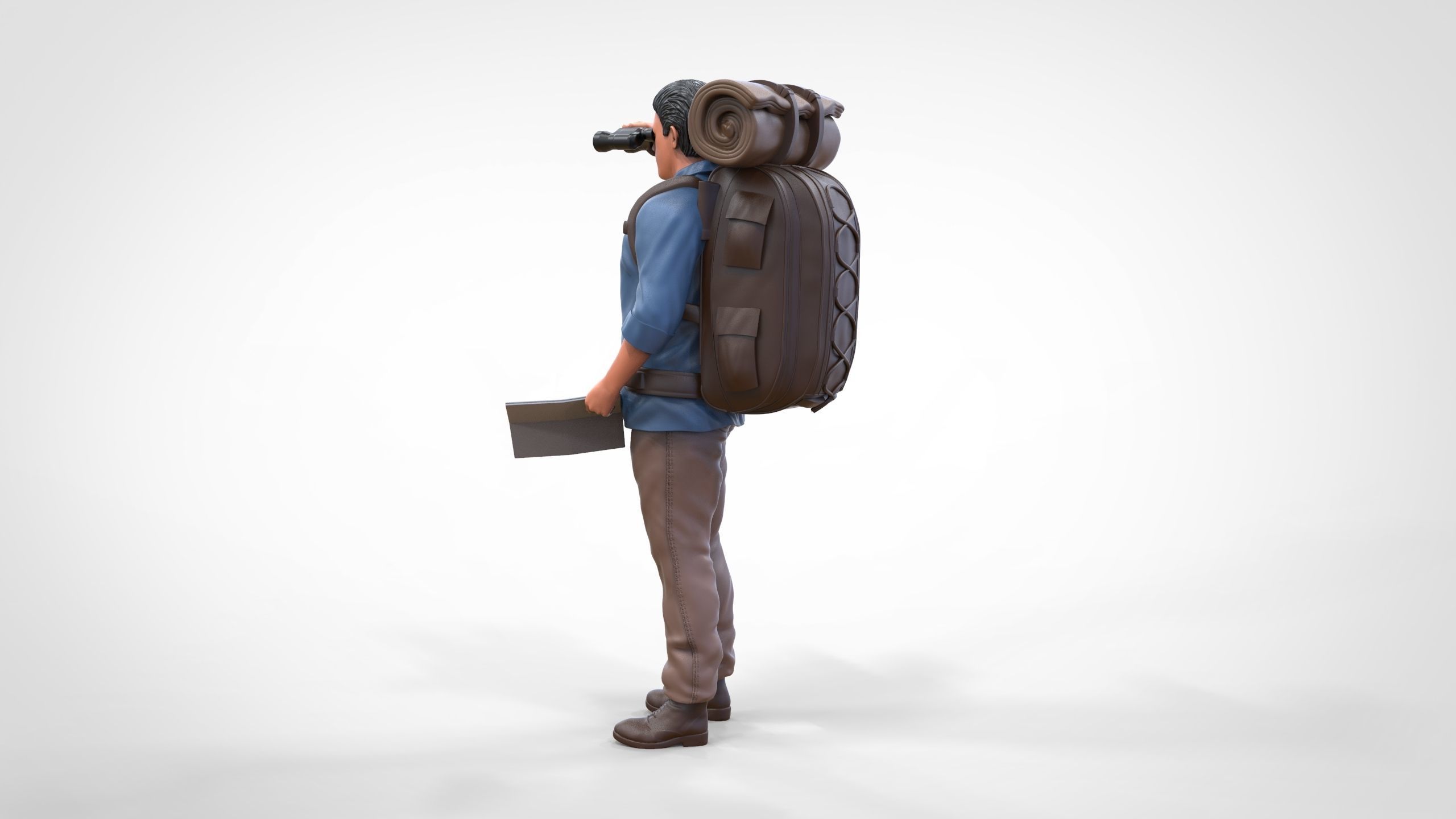N4 Hiker with binoculars and backpack 3D print model_3