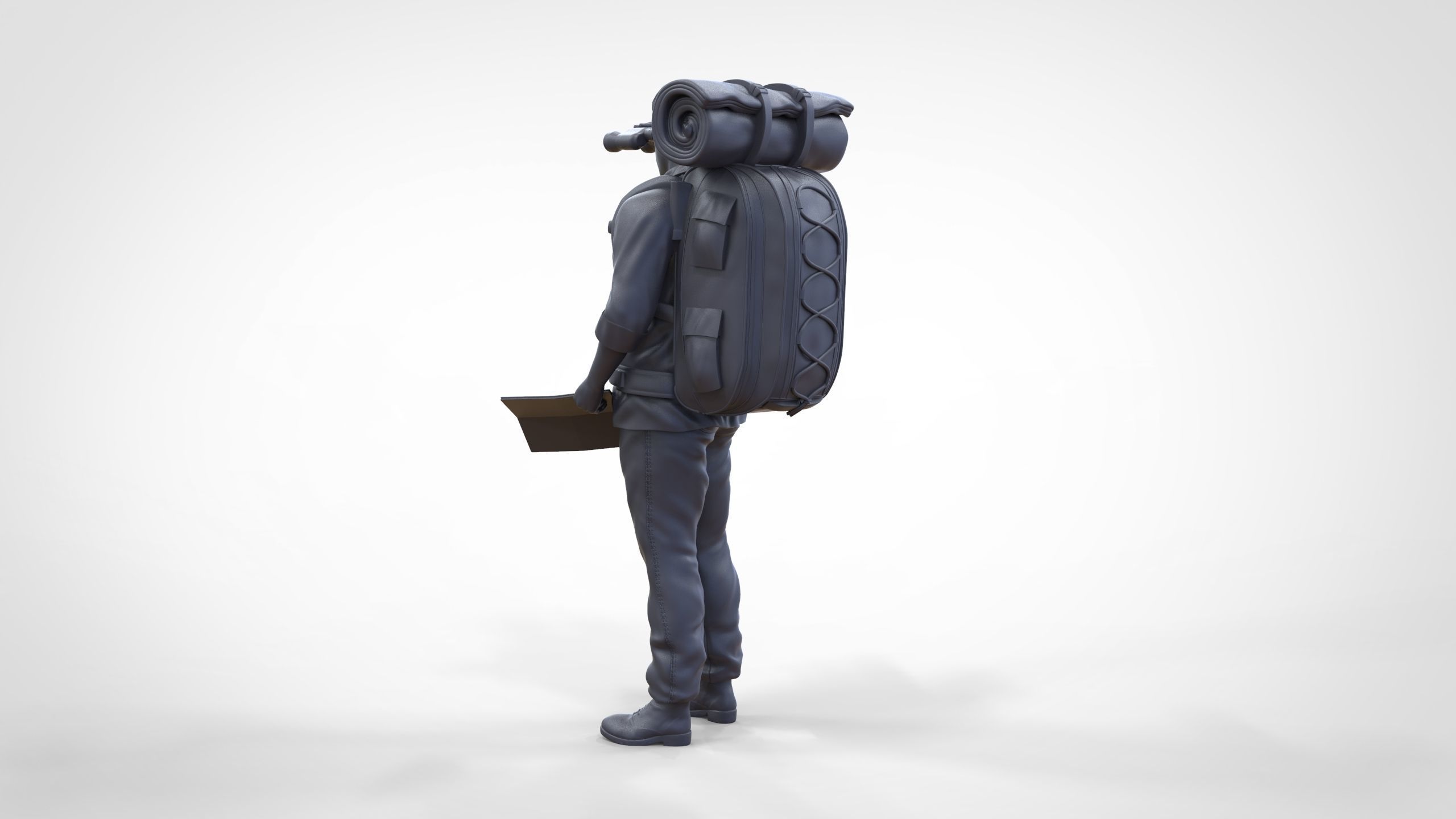 N4 Hiker with binoculars and backpack 3D print model_28