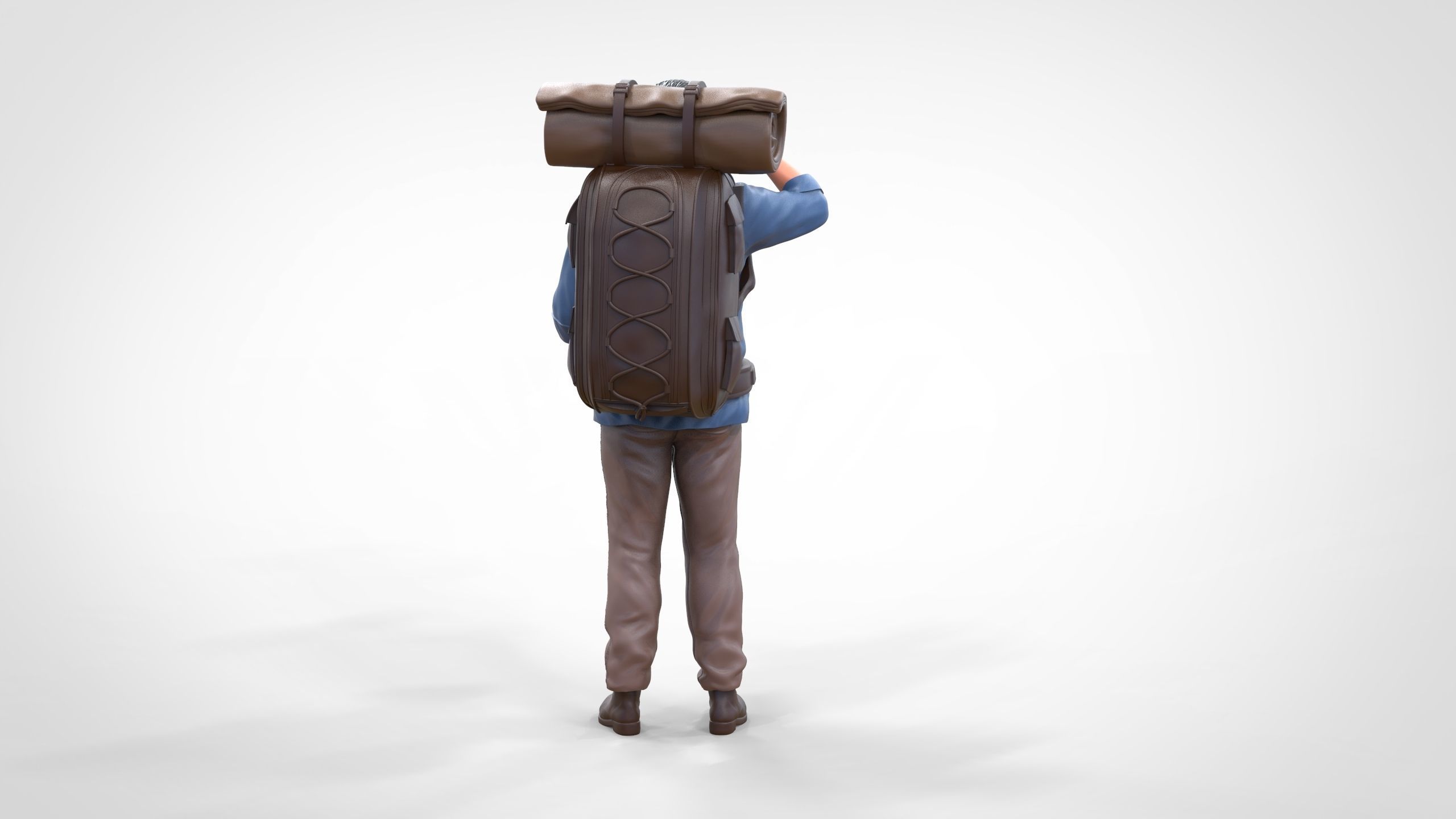 N4 Hiker with binoculars and backpack 3D print model_9
