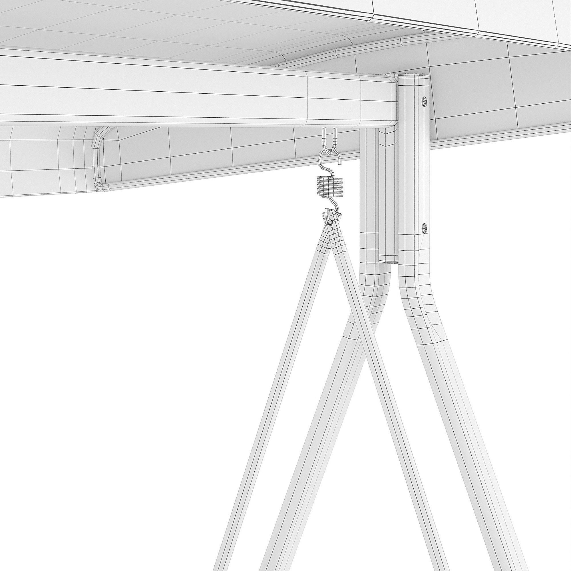 Outsunny 3 Seater Garden Swing Chair 3D model_6