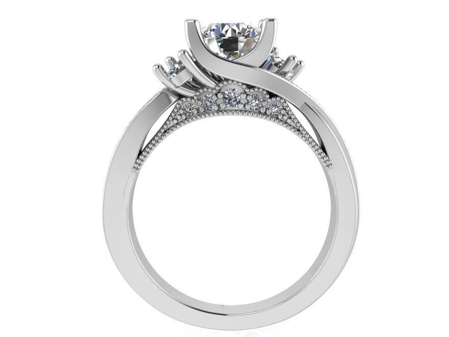 3-stone diamond ring 2349 3D print model 3D print model_2