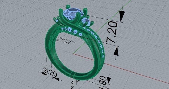 3-stone diamond ring 2349 3D print model 3D print model_5