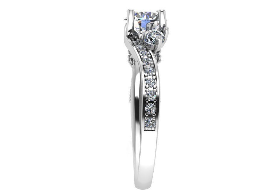 3-stone diamond ring 2349 3D print model 3D print model_3