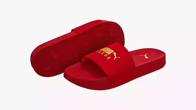Puma Leadcat Suede Sandals Red