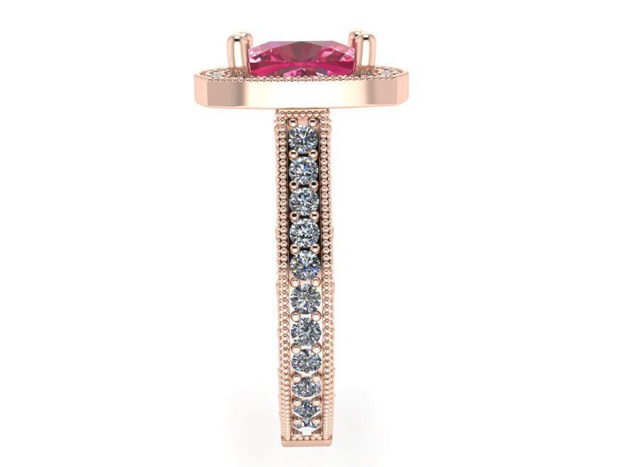 Gallant pink  stone ring 2350 3D print model 3D print model_2