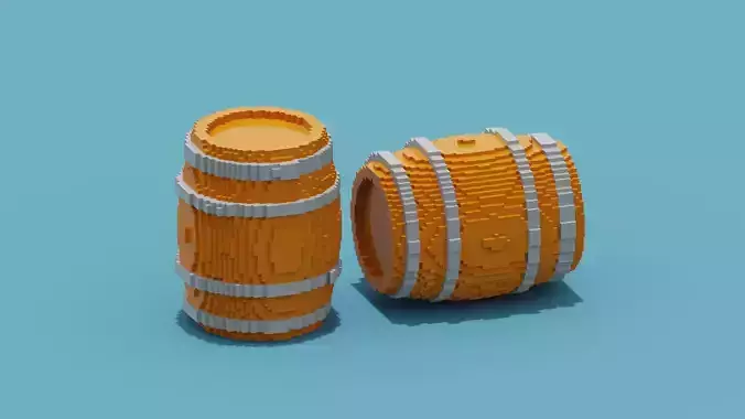 Voxel Wooden Barrels