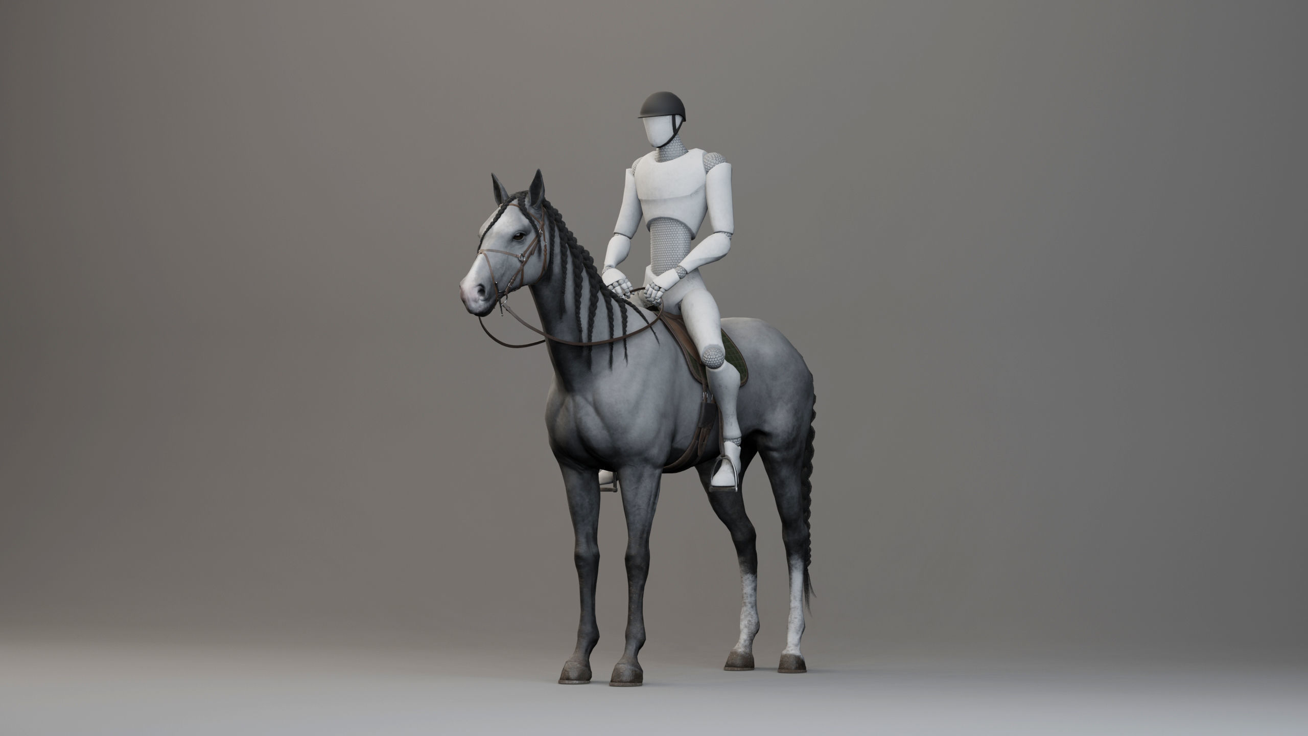 Classic Horse - English Type Low-poly 3D model_4