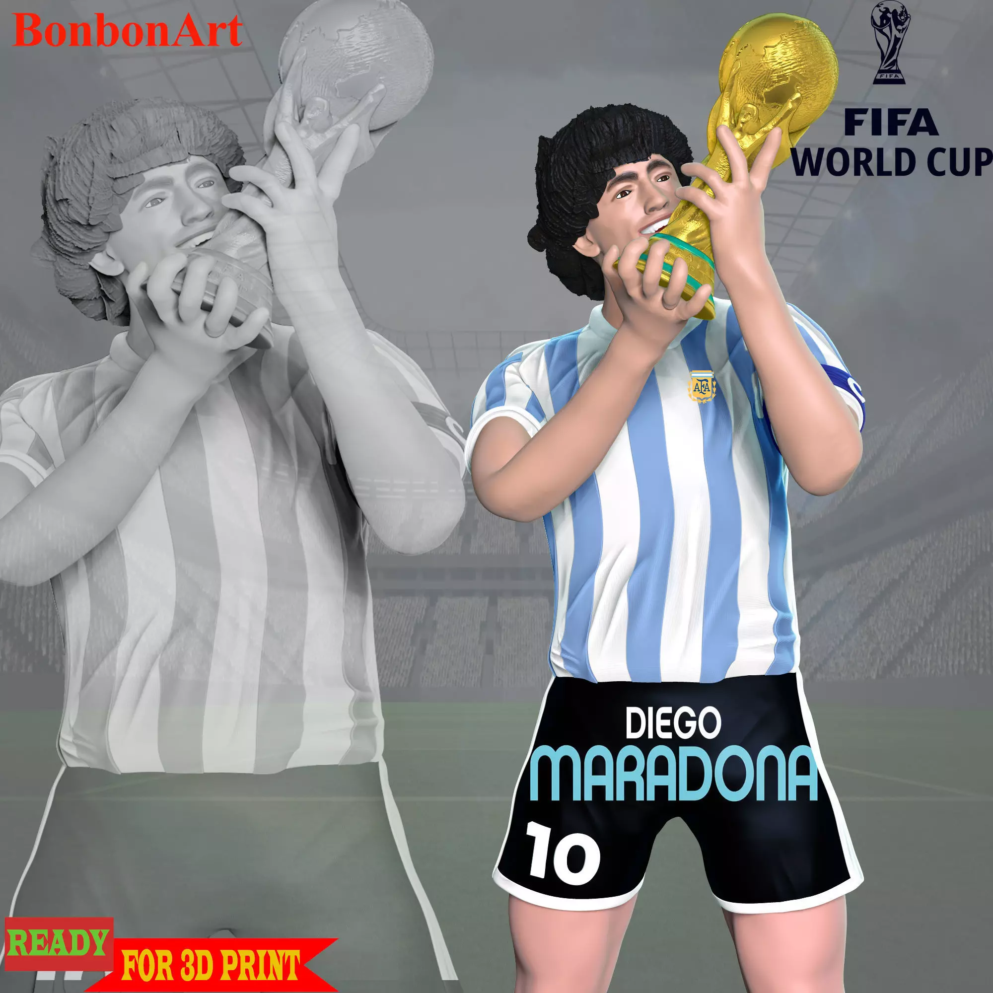 Diego Maradona 3D print model_0