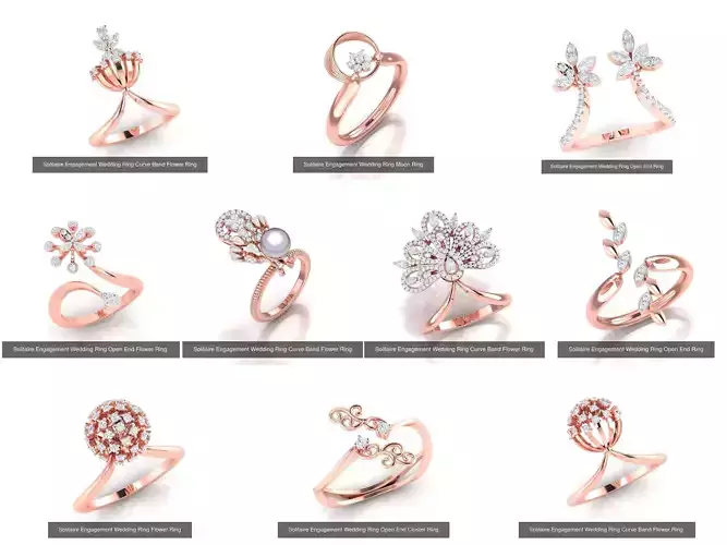 10 Solitaire Wedding Engagement Women Vintage Rings Collection