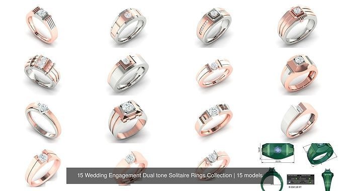 15 Wedding Engagement Dual tone Solitaire Rings Collection 
