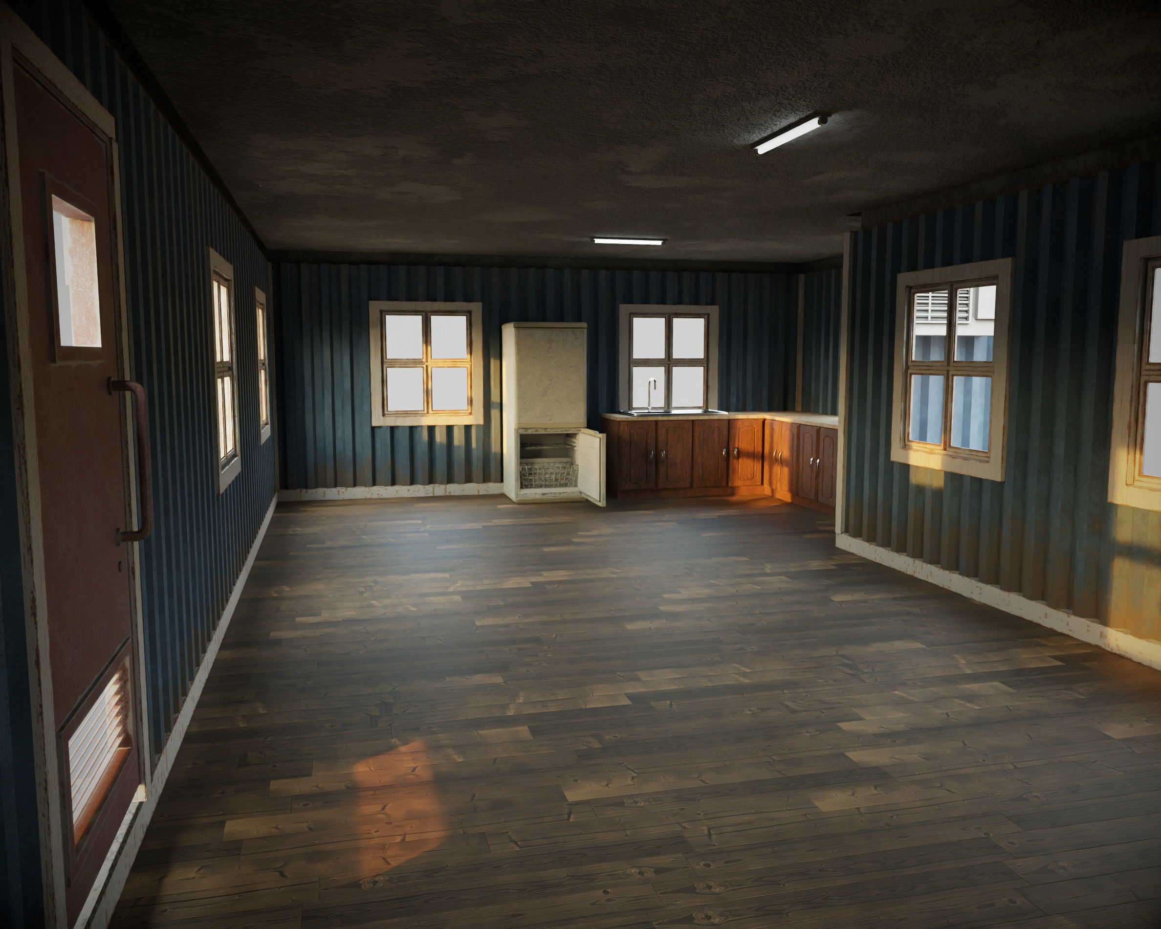 building with interior Low-poly 3D model_5