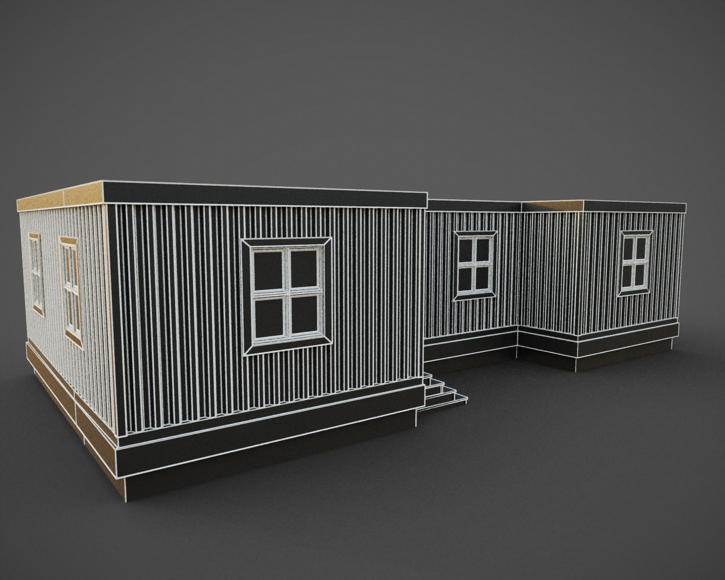 building with interior Low-poly 3D model_6