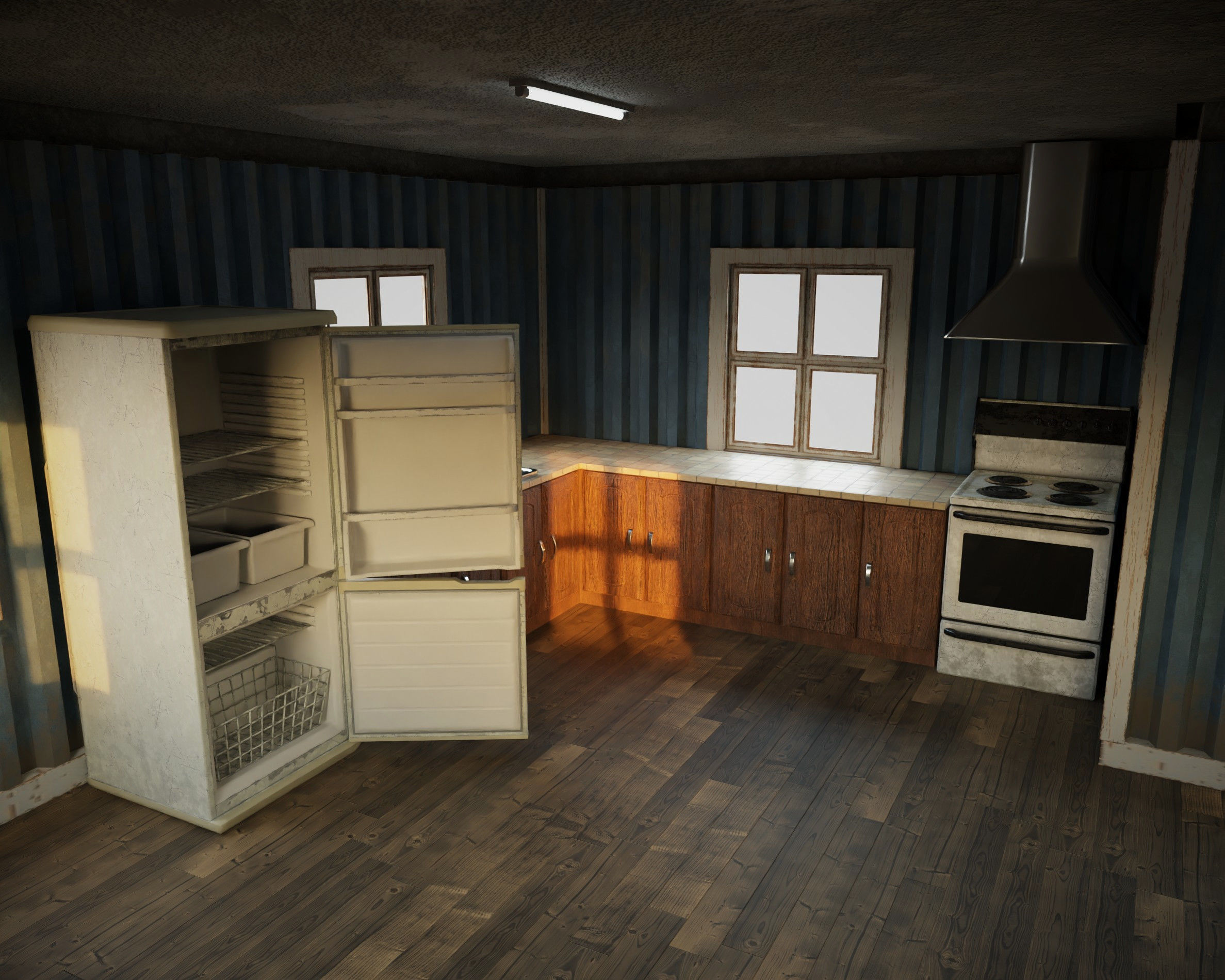 building with interior Low-poly 3D model_4