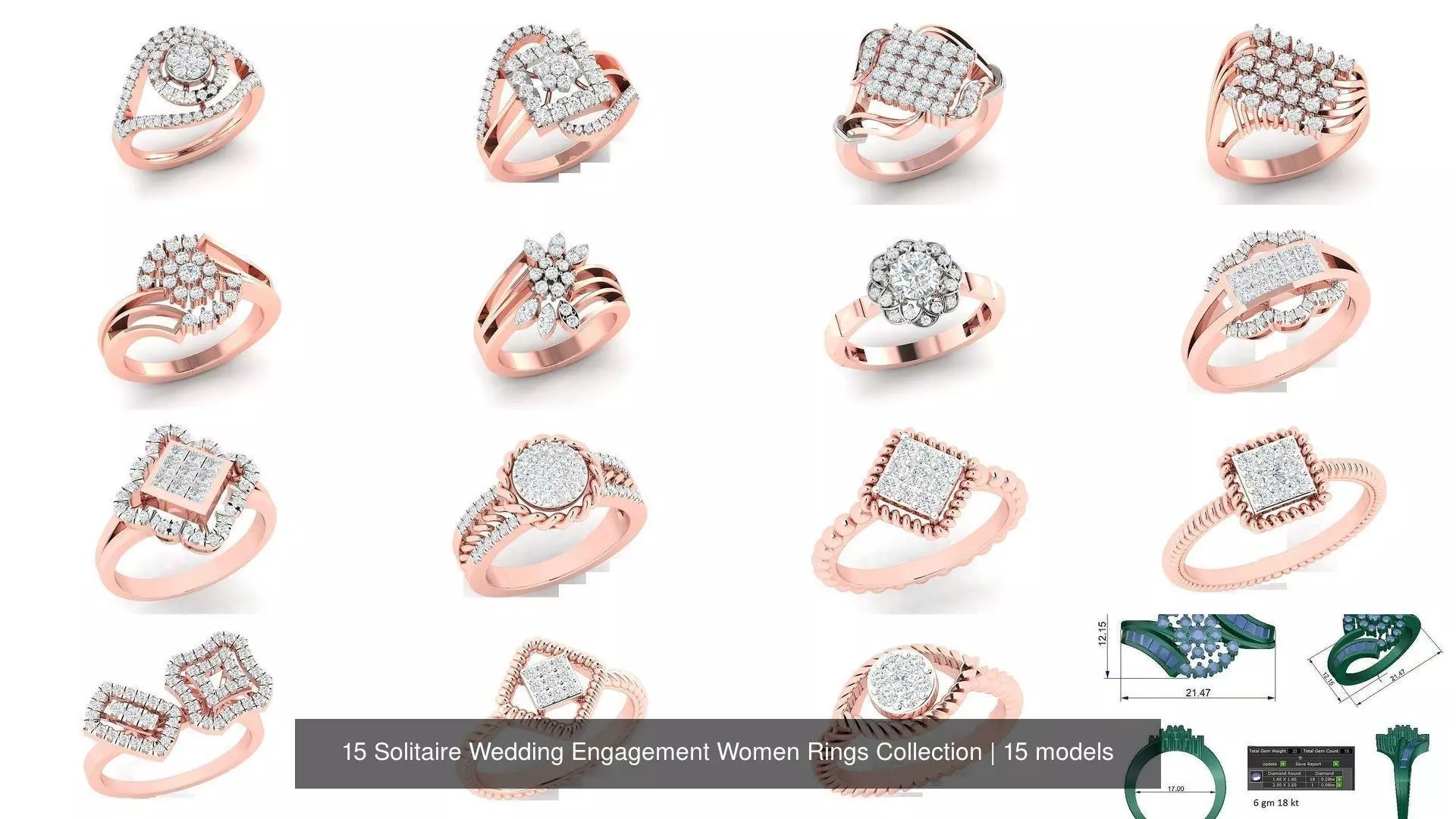 15 Solitaire Wedding Engagement Women Rings Collection _0