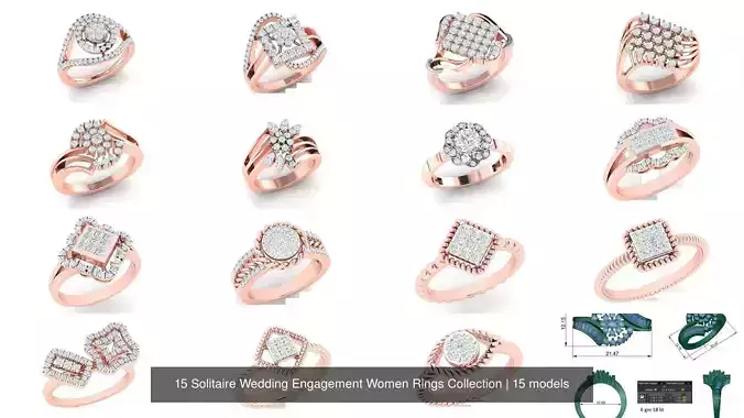 15 Solitaire Wedding Engagement Women Rings Collection 