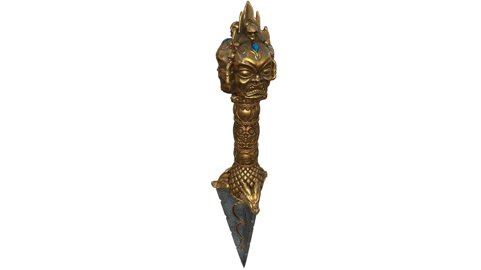 Ceremonial Dagger Low-poly 3D model_10