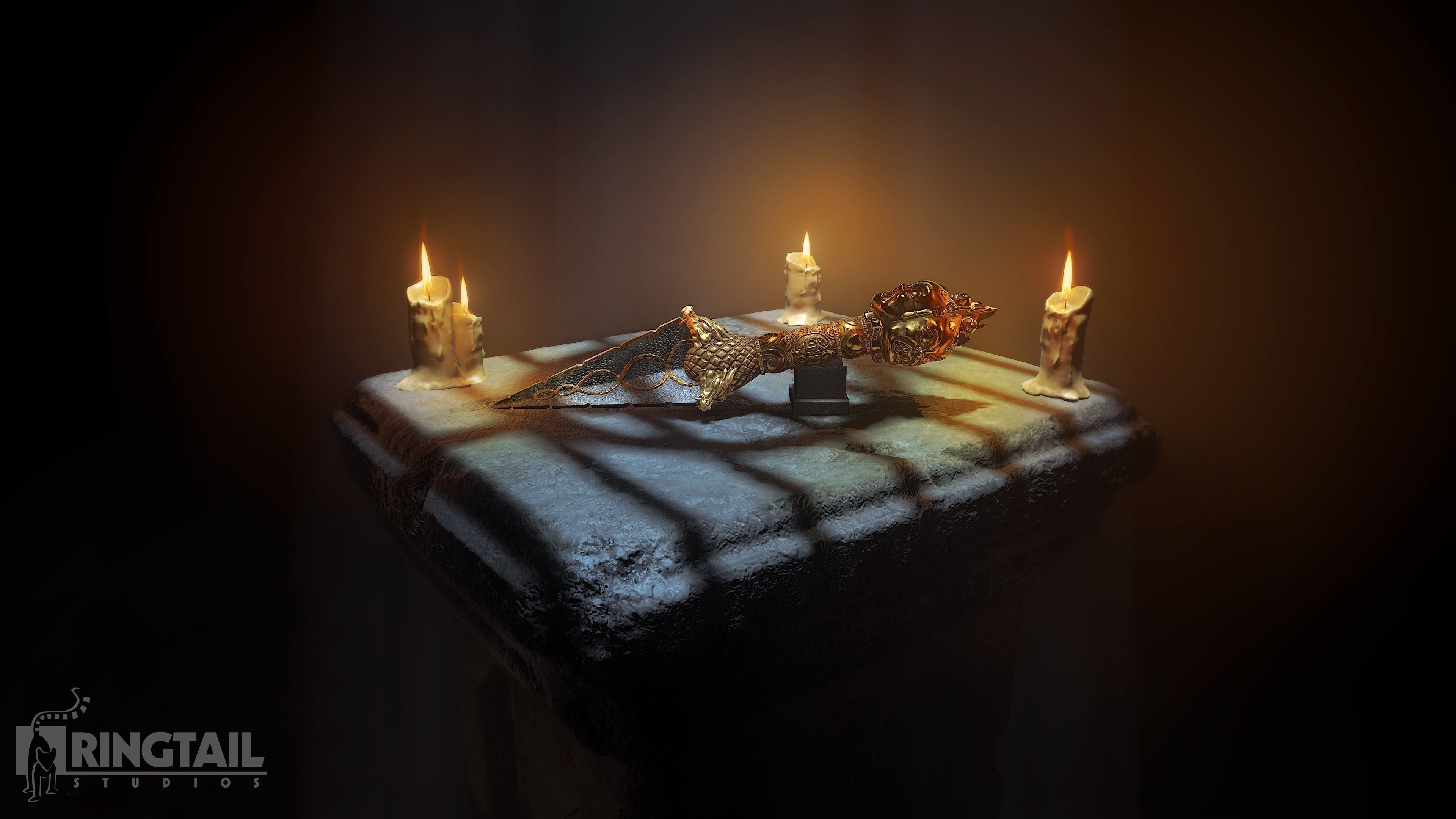 Ceremonial Dagger Low-poly 3D model_1