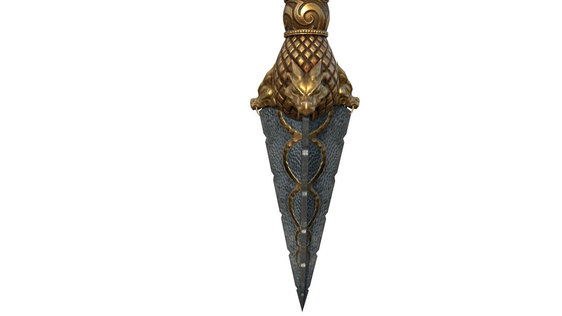 Ceremonial Dagger Low-poly 3D model_12