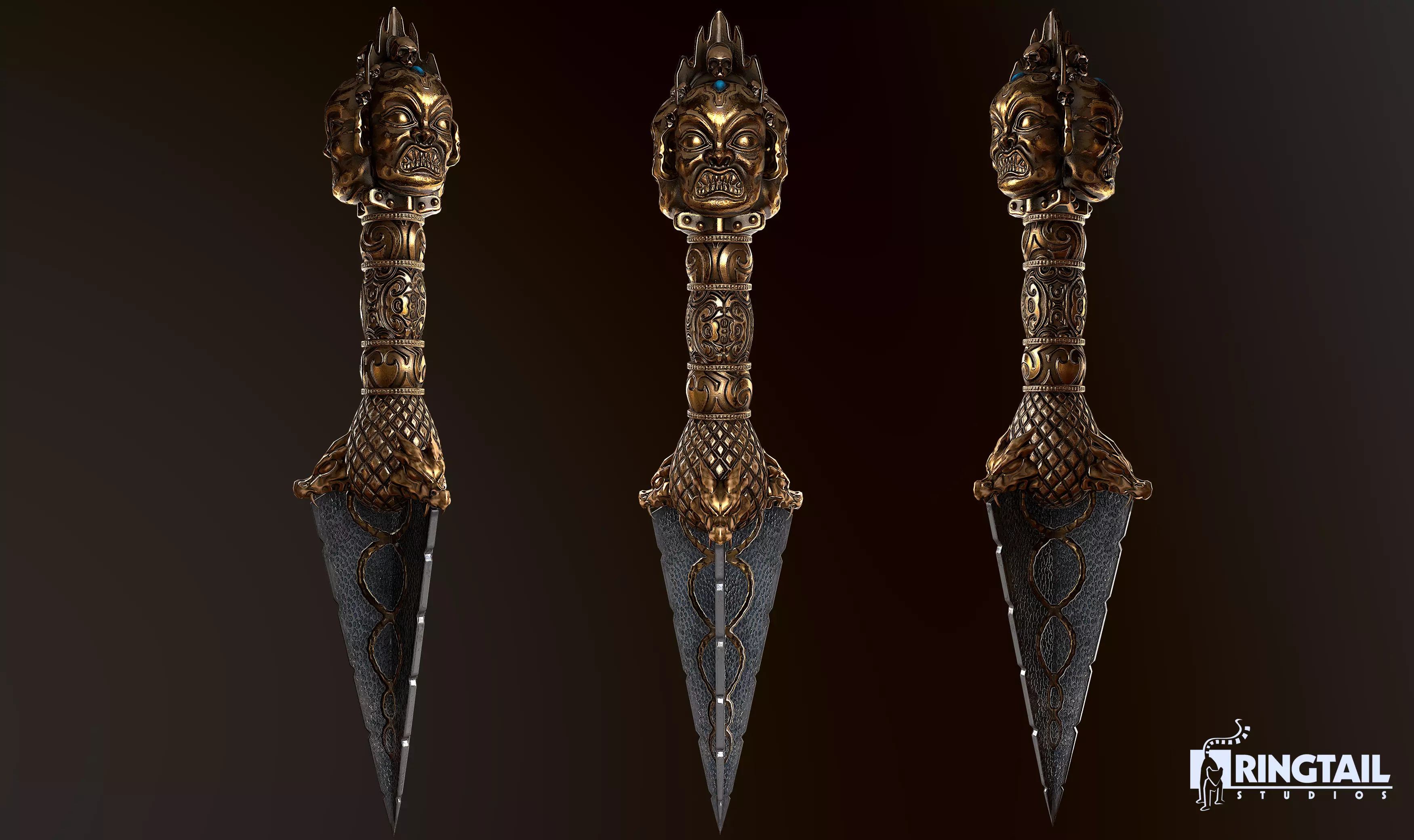Ceremonial Dagger Low-poly 3D model_0