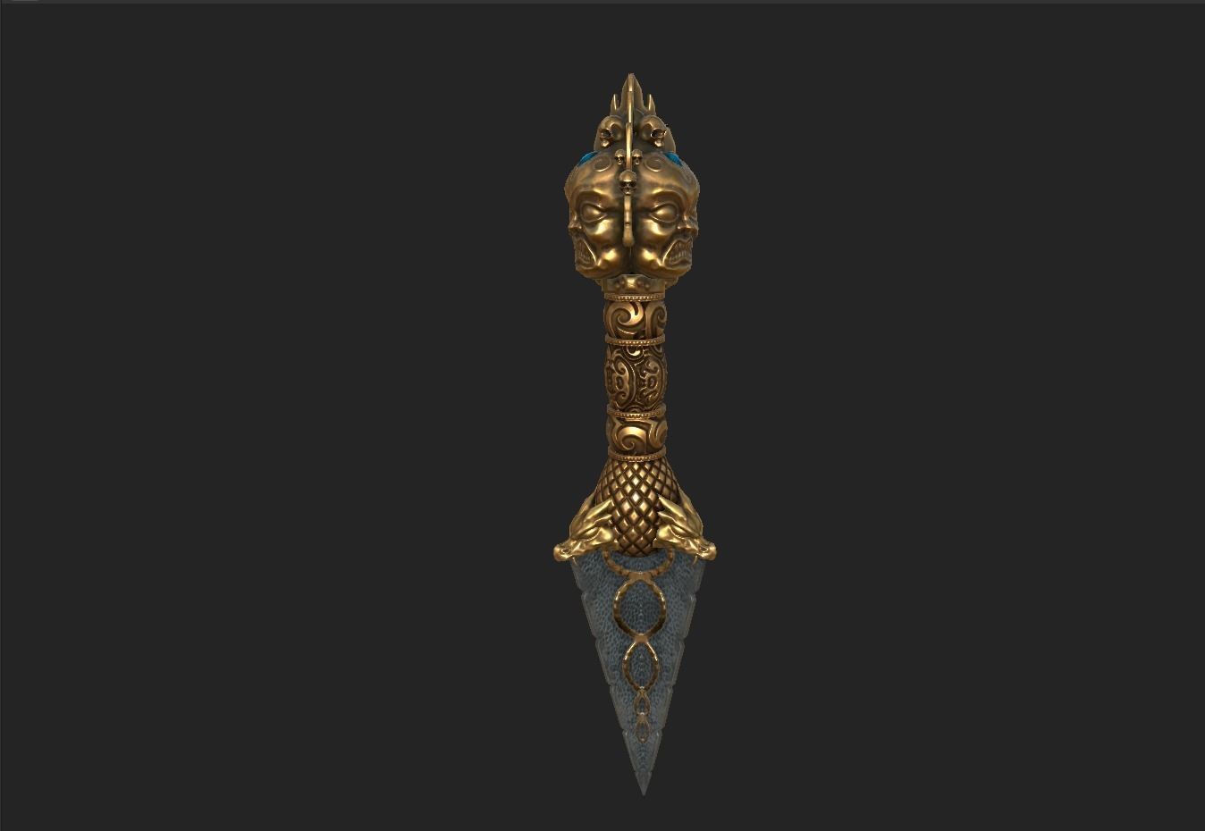 Ceremonial Dagger Low-poly 3D model_3
