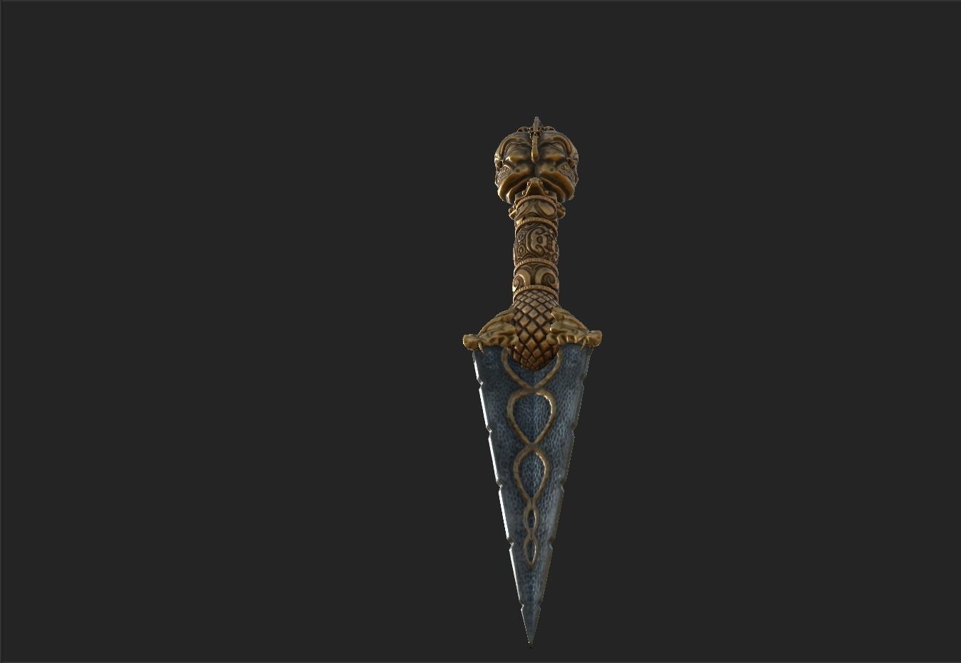 Ceremonial Dagger Low-poly 3D model_4