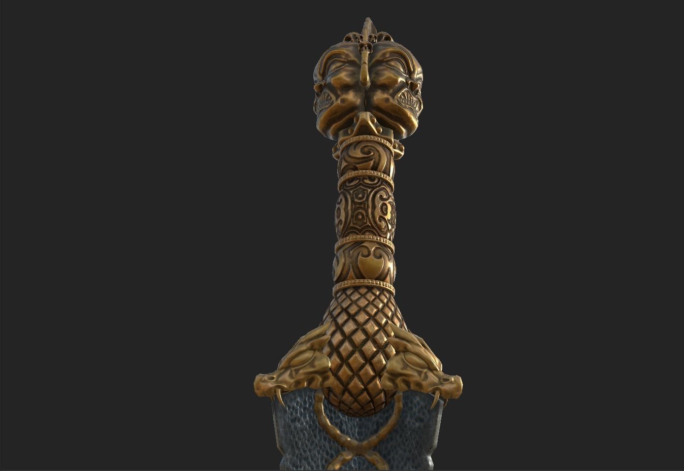 Ceremonial Dagger Low-poly 3D model_6