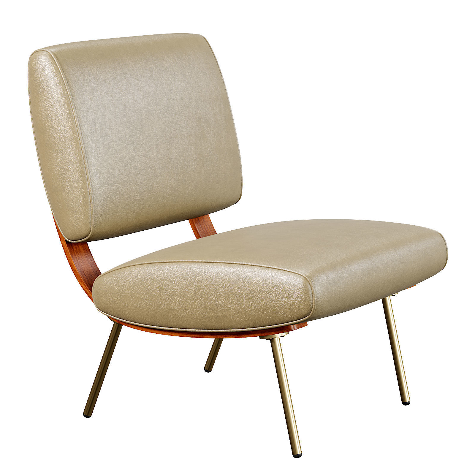 Round Armchair Low-poly 3D model_2